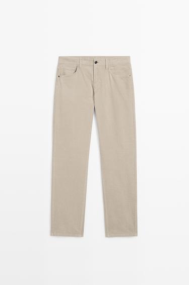 Corduroy tapered fit pants — BEIGE 2