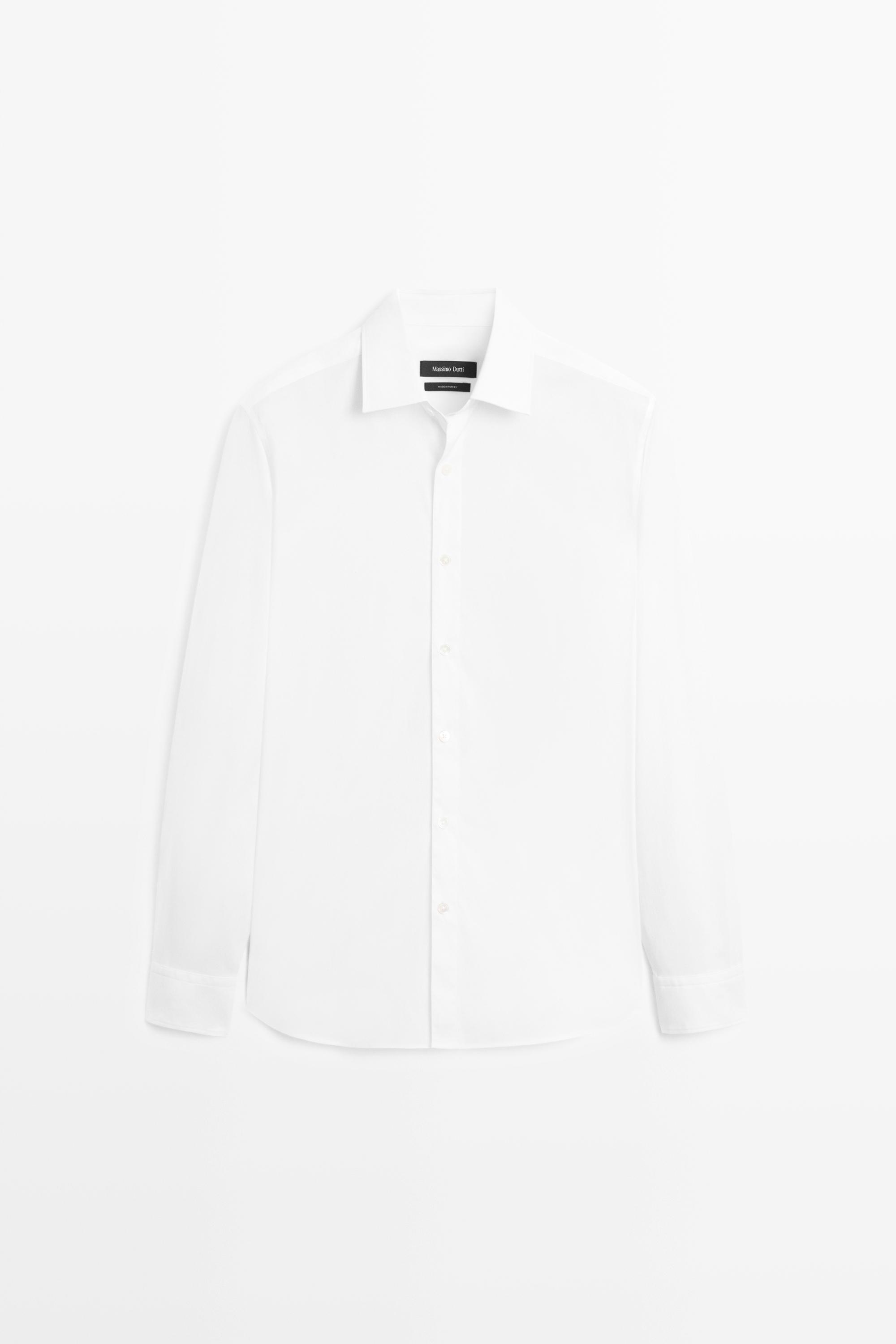 100% cotton stretch slim fit shirt