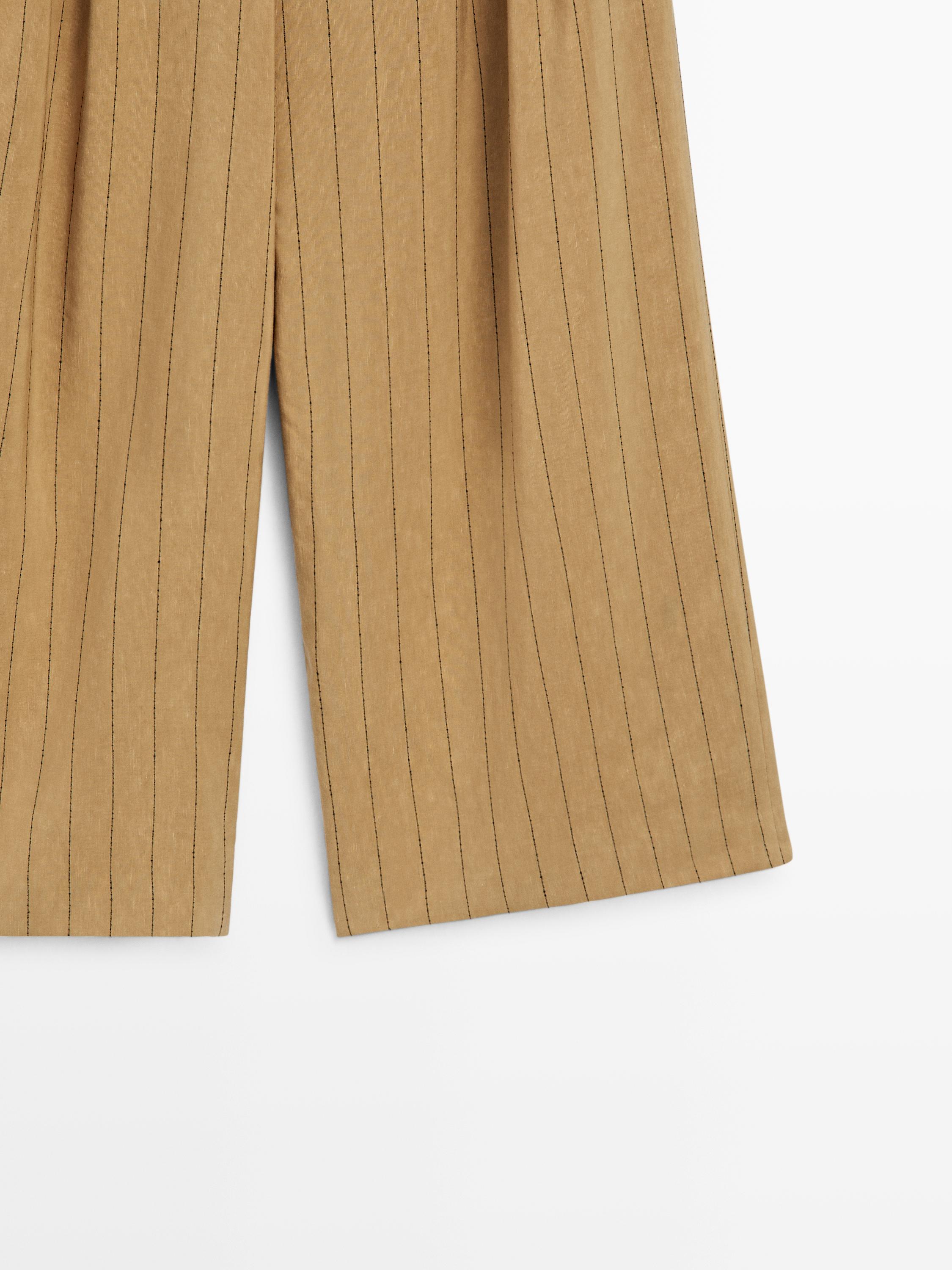 Darted wide-leg trousers — MUSTARD YELLOW