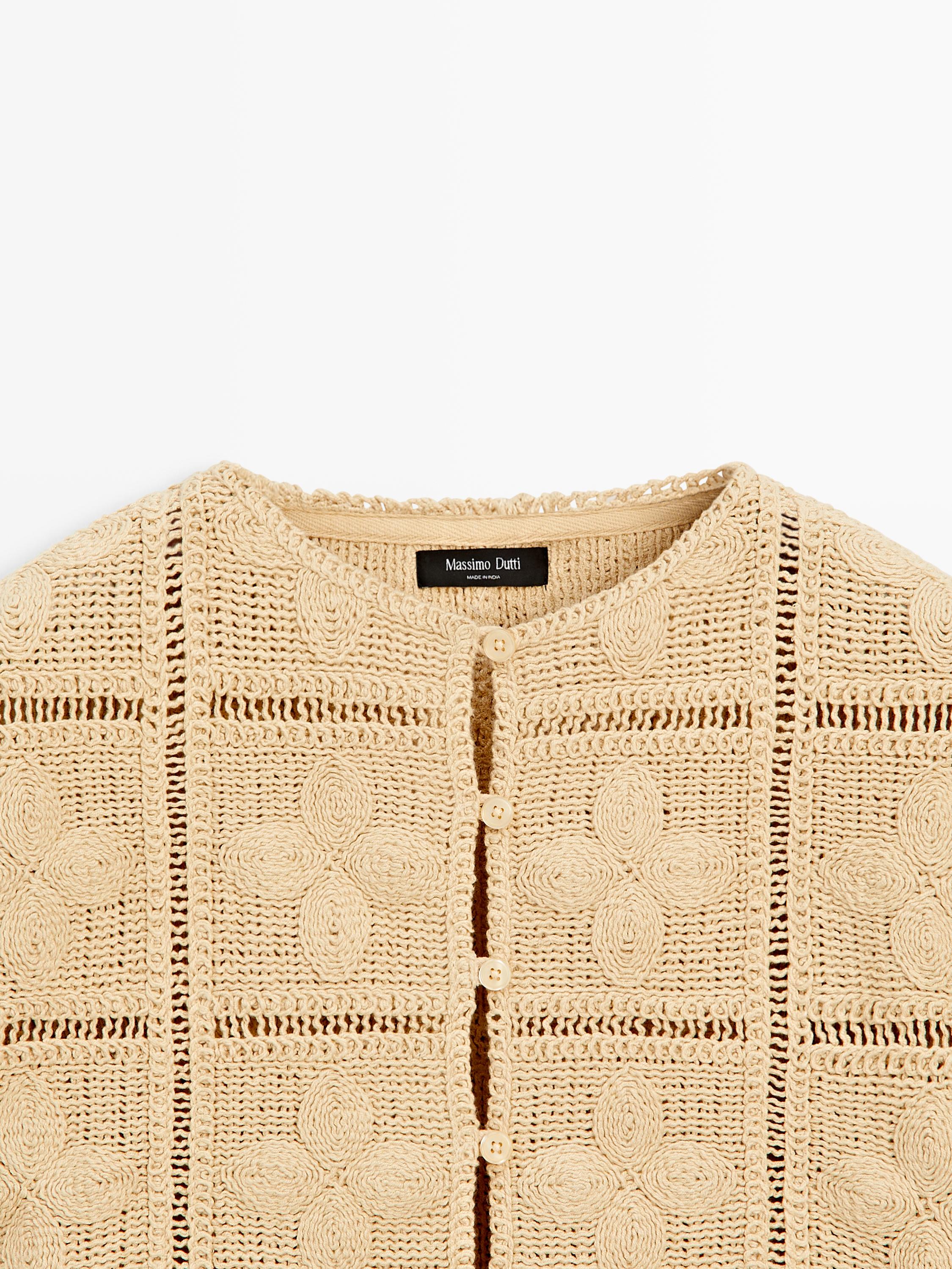 Cutwork crochet cardigan — Vanilla