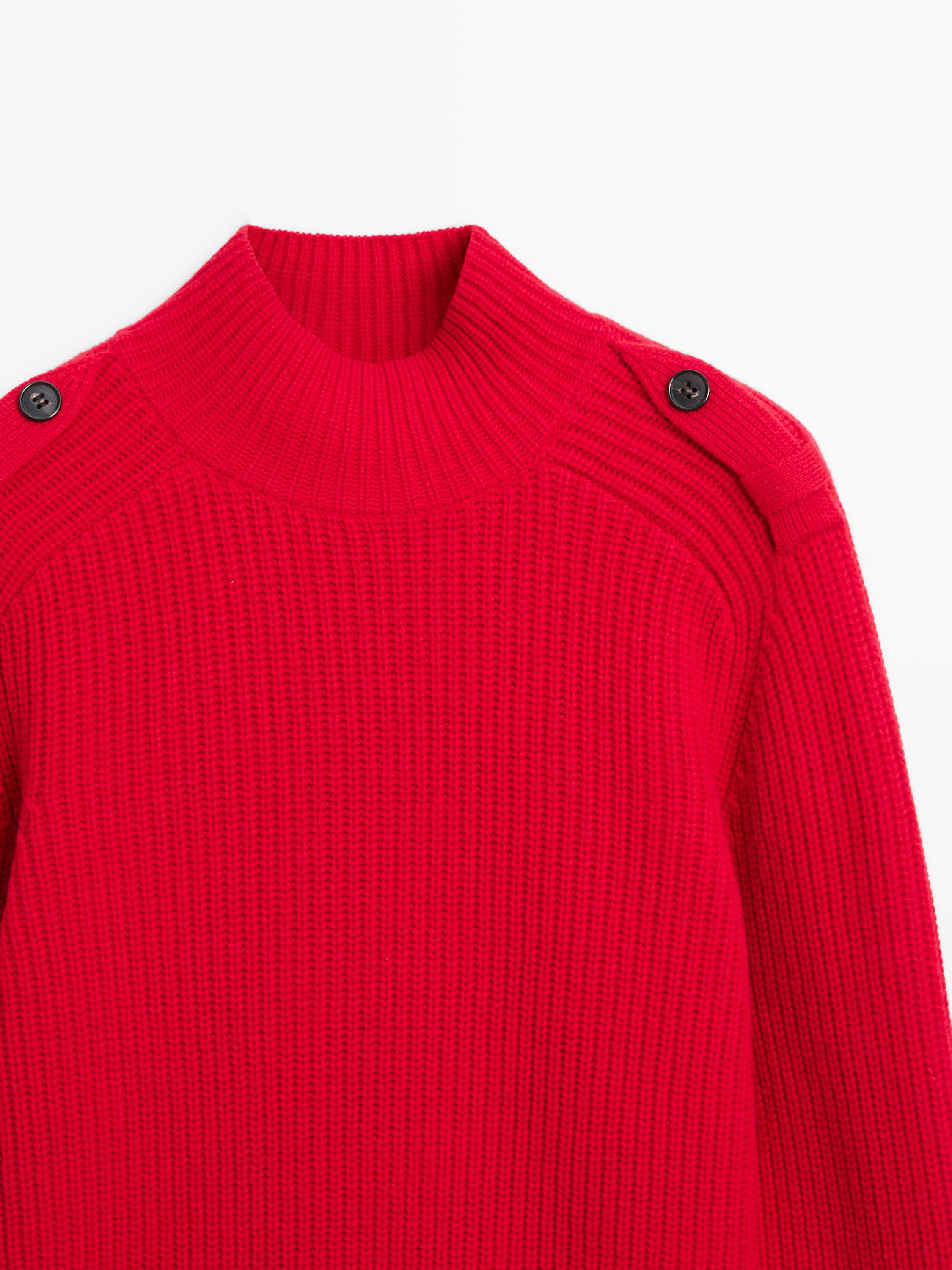 Pullover aus Wollmischgewebe mit Schulterpartie