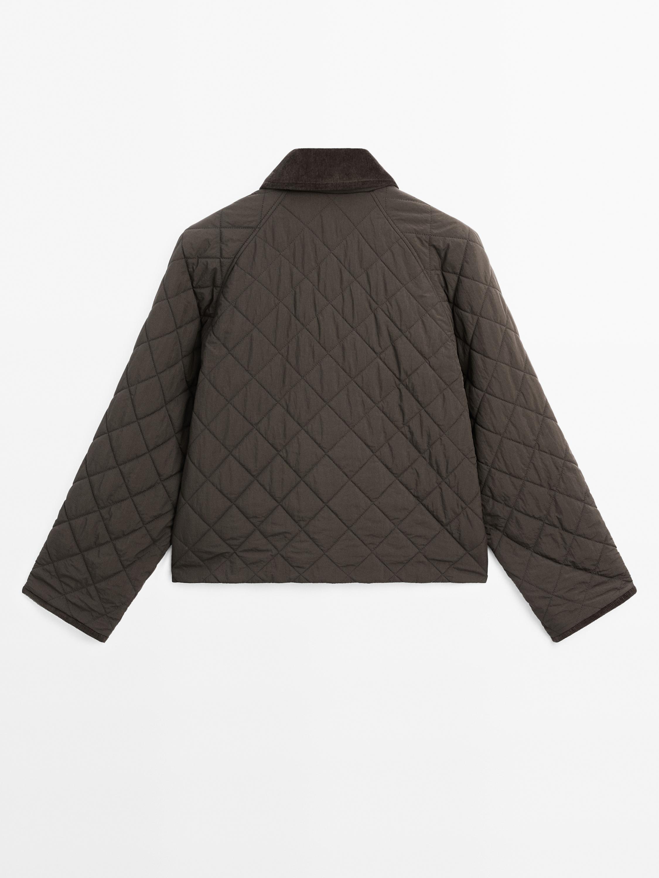 Short lightweight jacket with corduroy detail