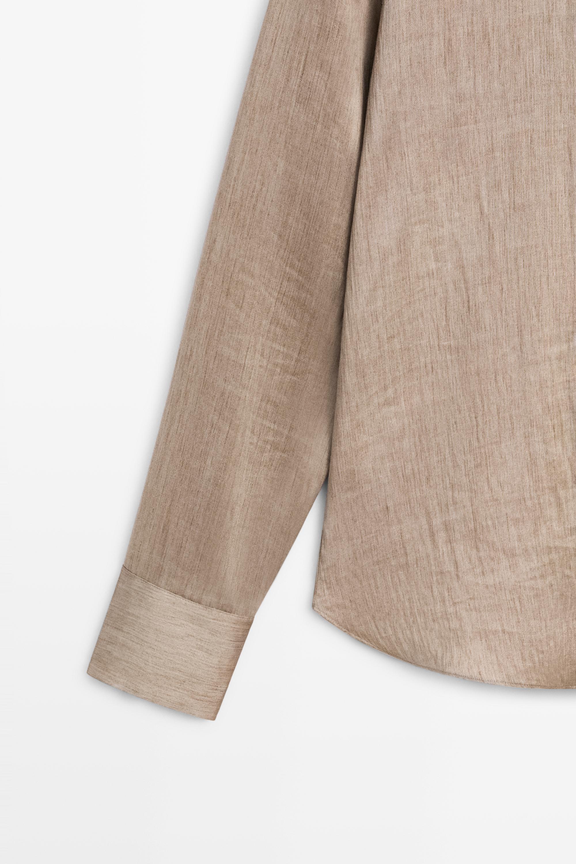 Studio satin flowing shirt — STONE