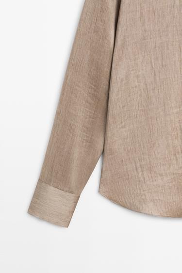 Studio satin flowing shirt — STONE 7