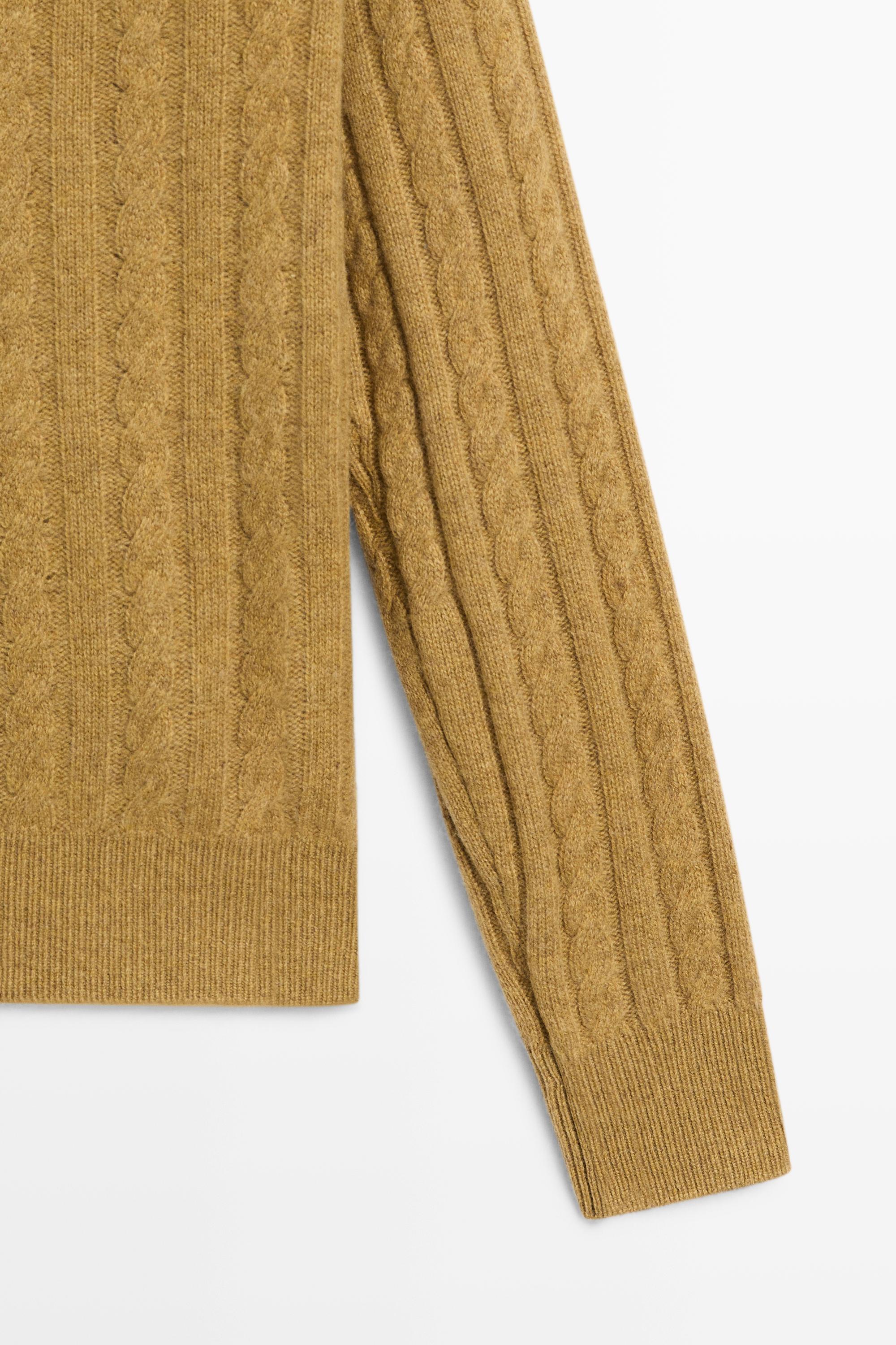 Wool blend cable-knit sweater — OIL