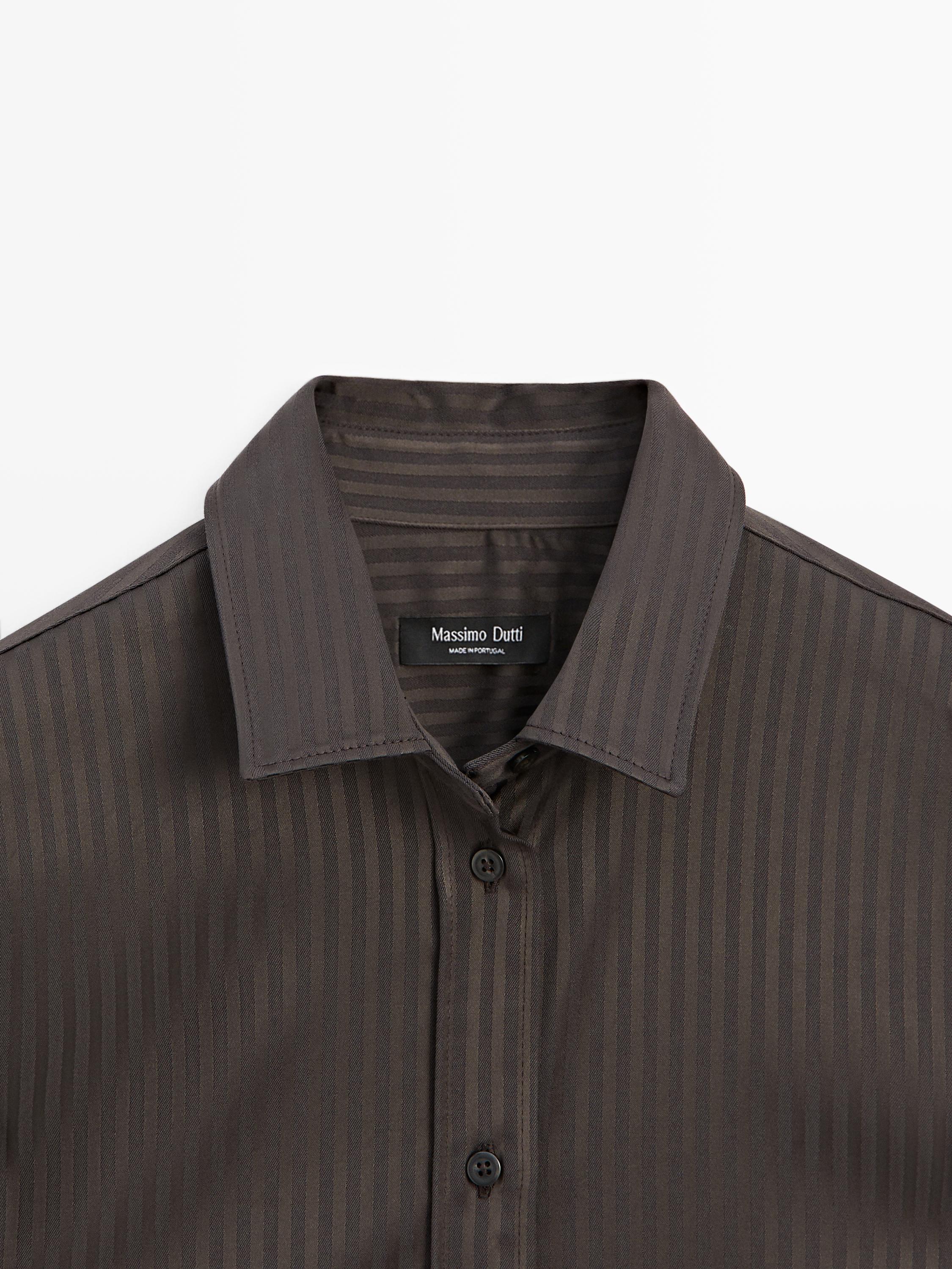 Striped flowing shirt — BROWN
