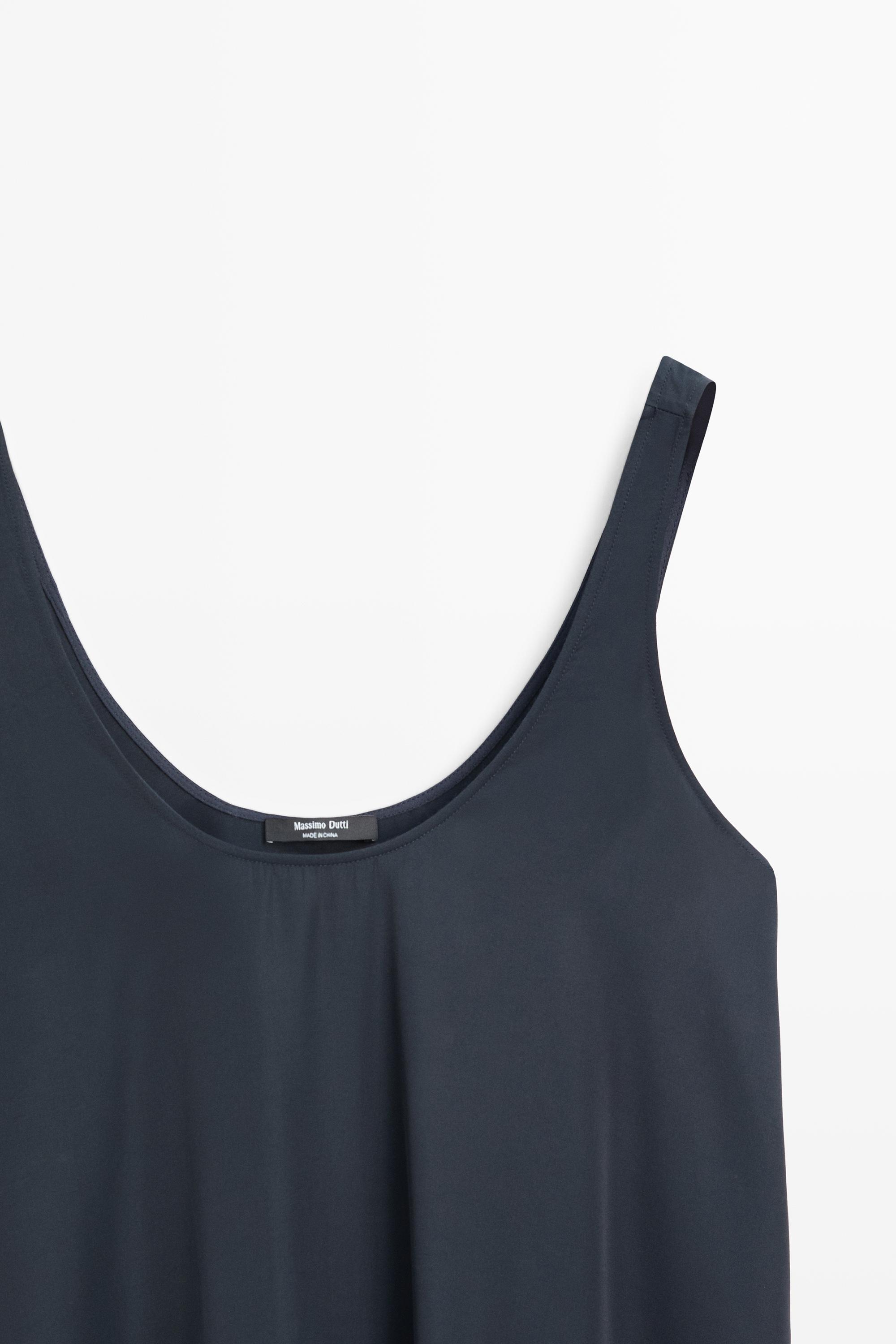 Flowing flared dress with straps — BLUE