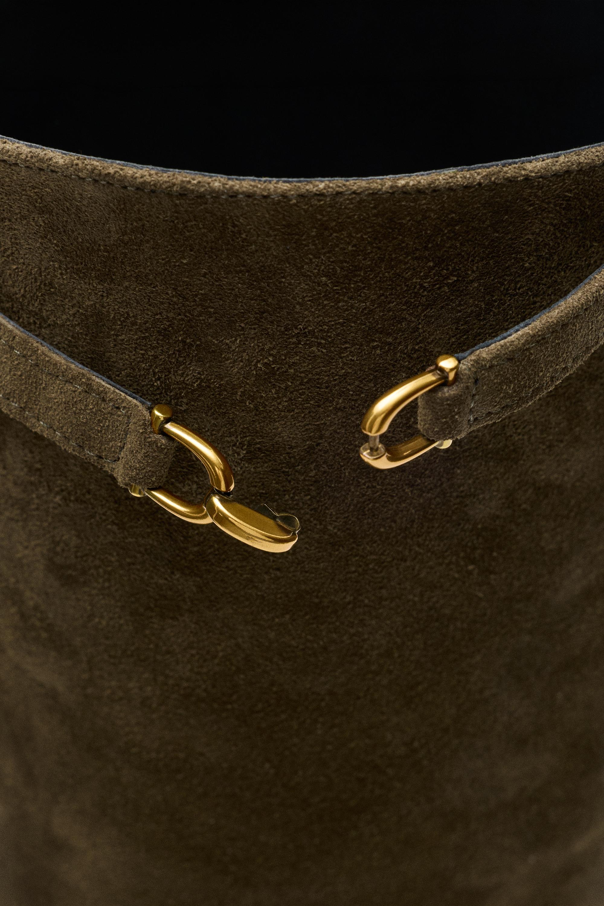 Oiled split suede riding boots — KHAKI