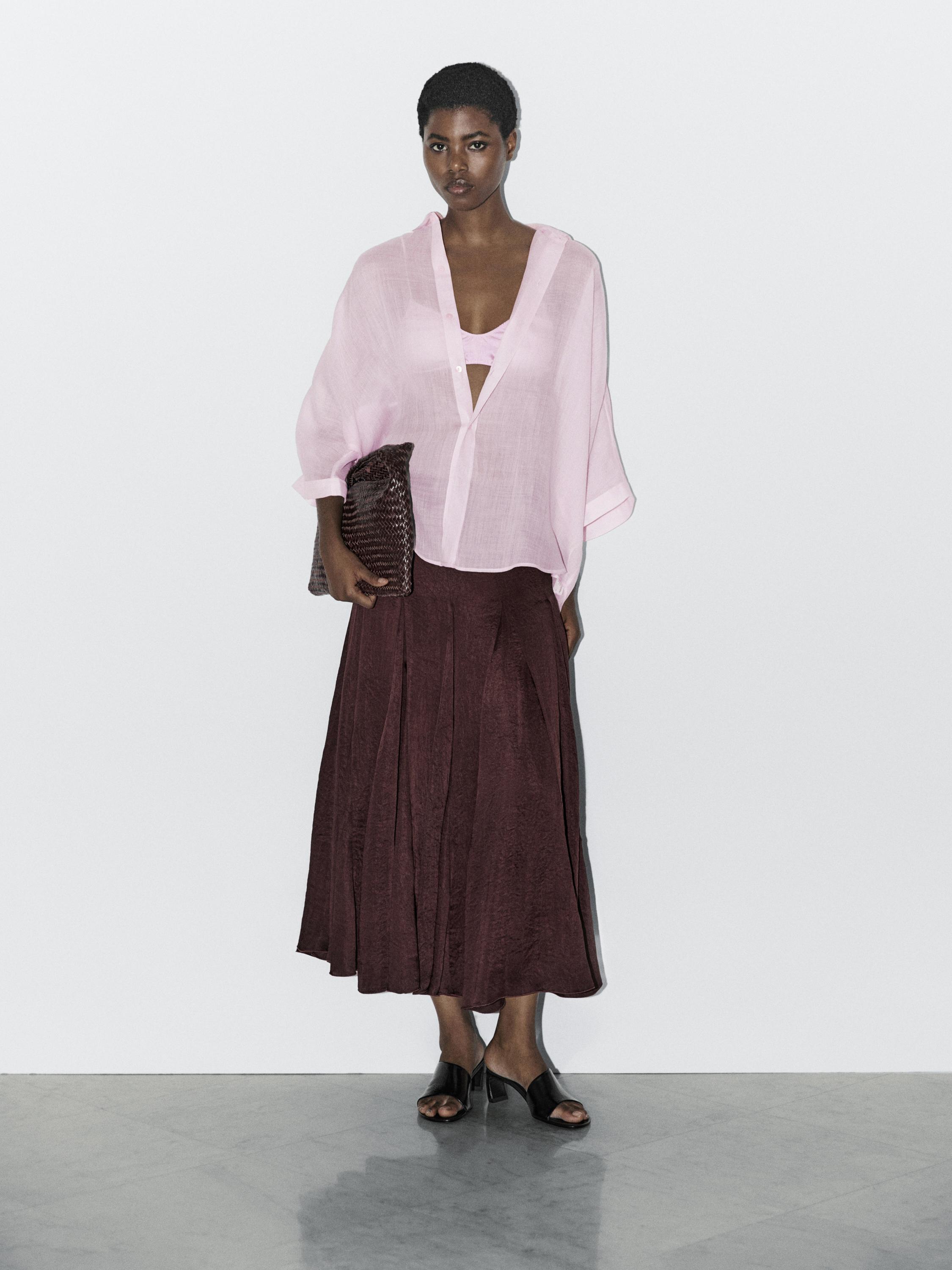 100% ramie batwing sleeve shirt