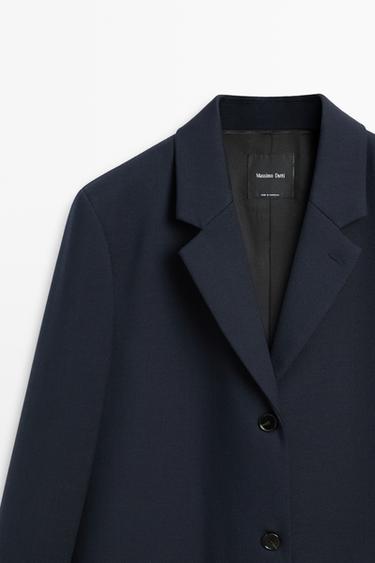 Wool blend coat — NAVY BLUE 4