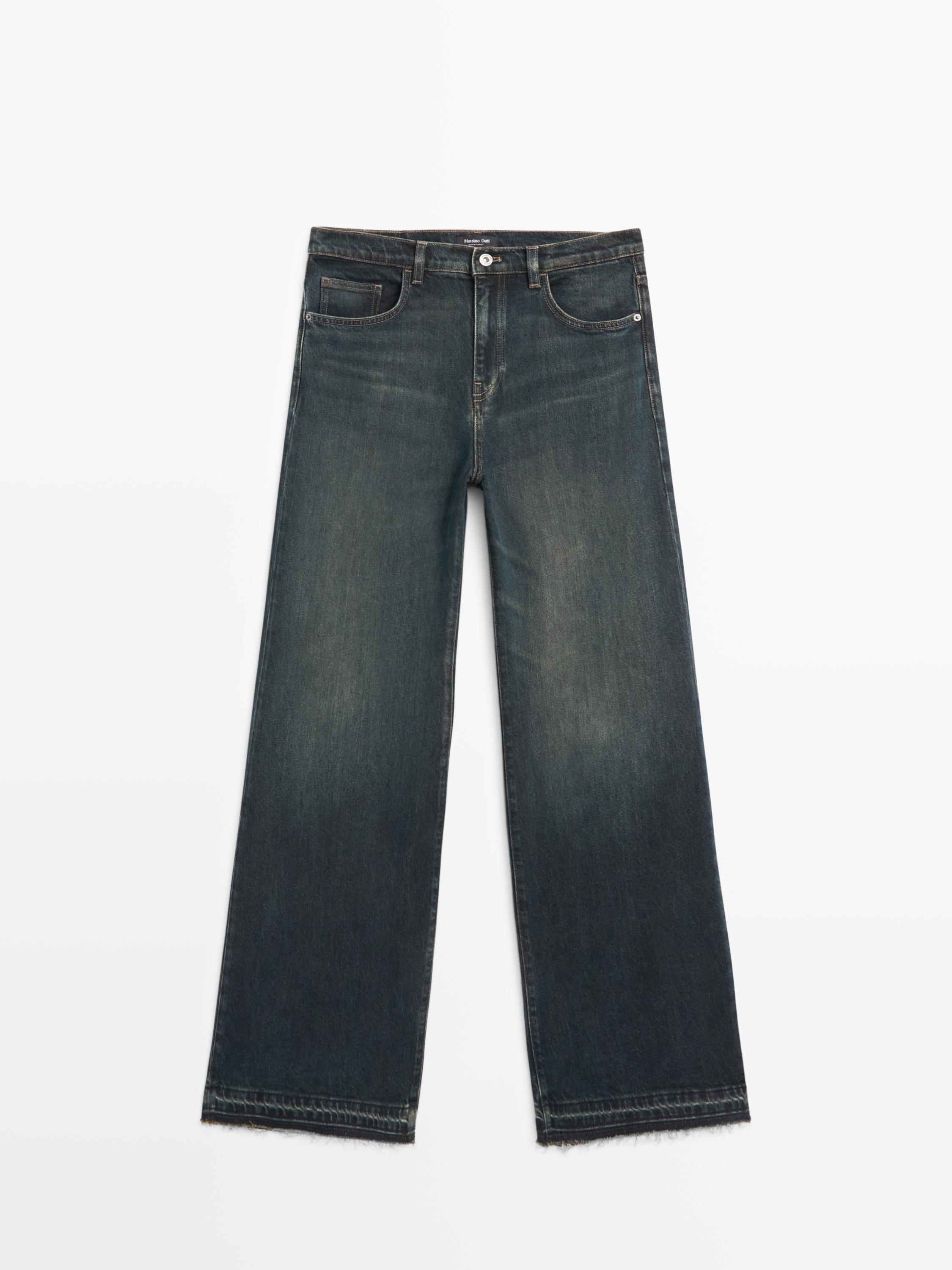Mid-rise bell bottom jeans — Dark blue