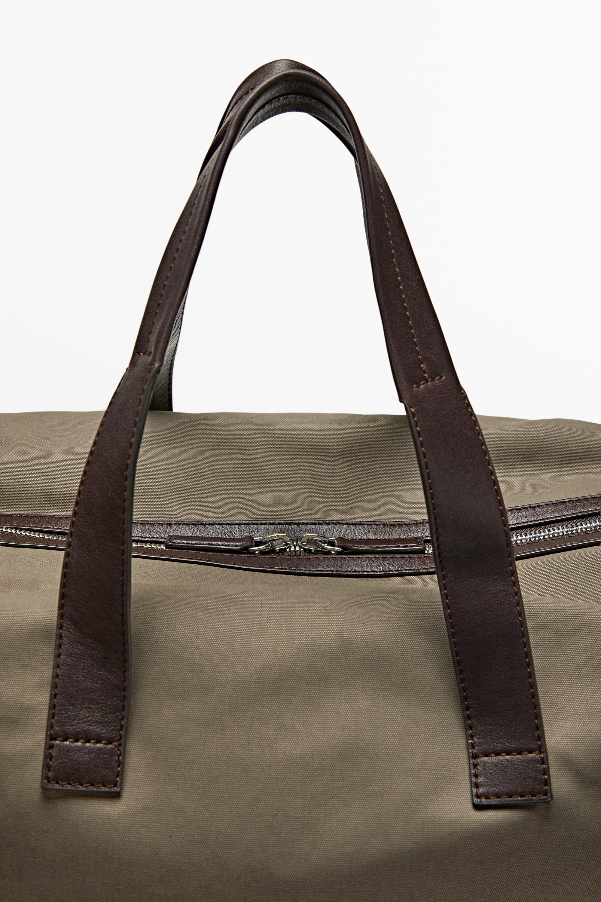 Nappa leather detail travel bag — MOLE BROWN