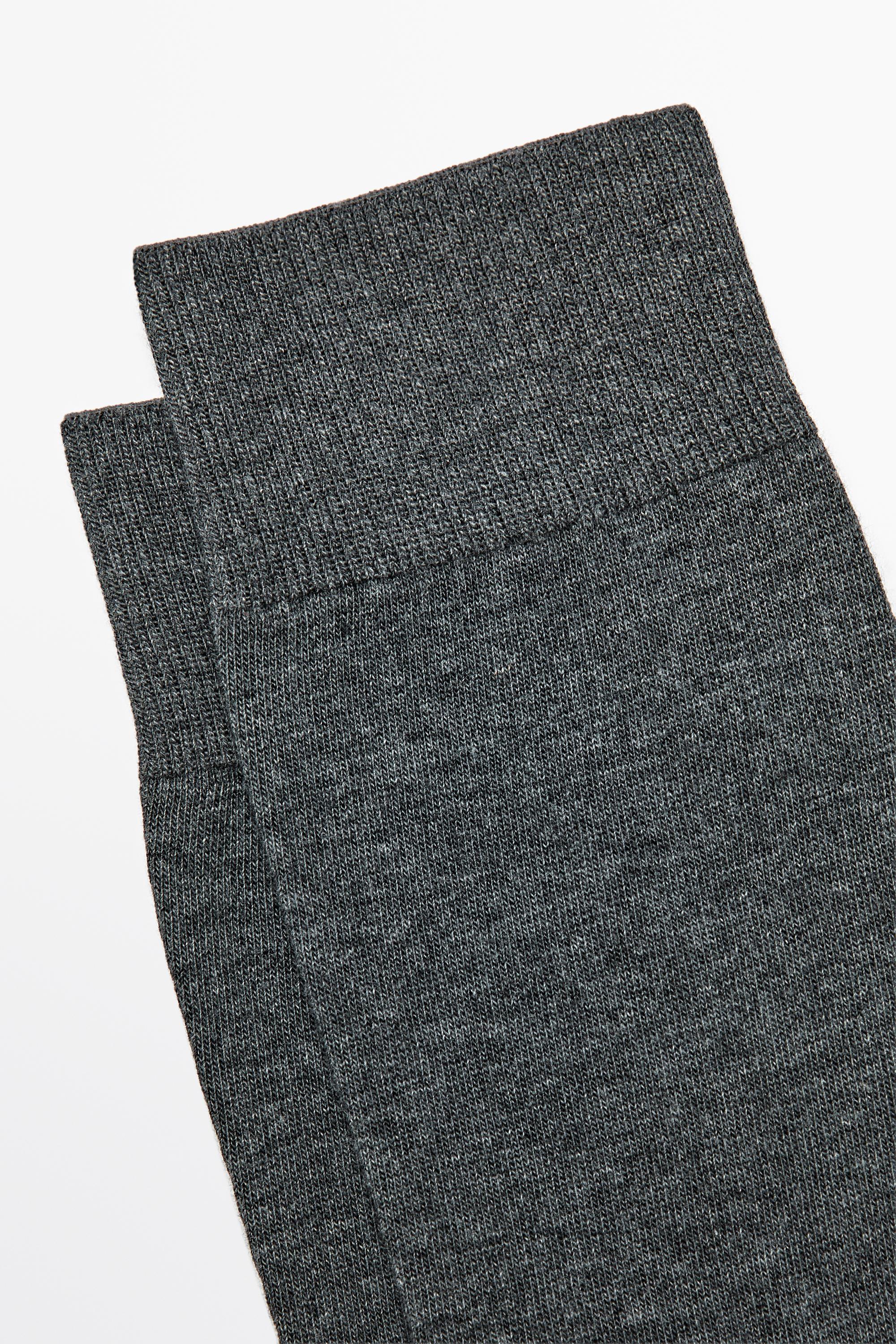 Plain cotton blend knit socks — GREY
