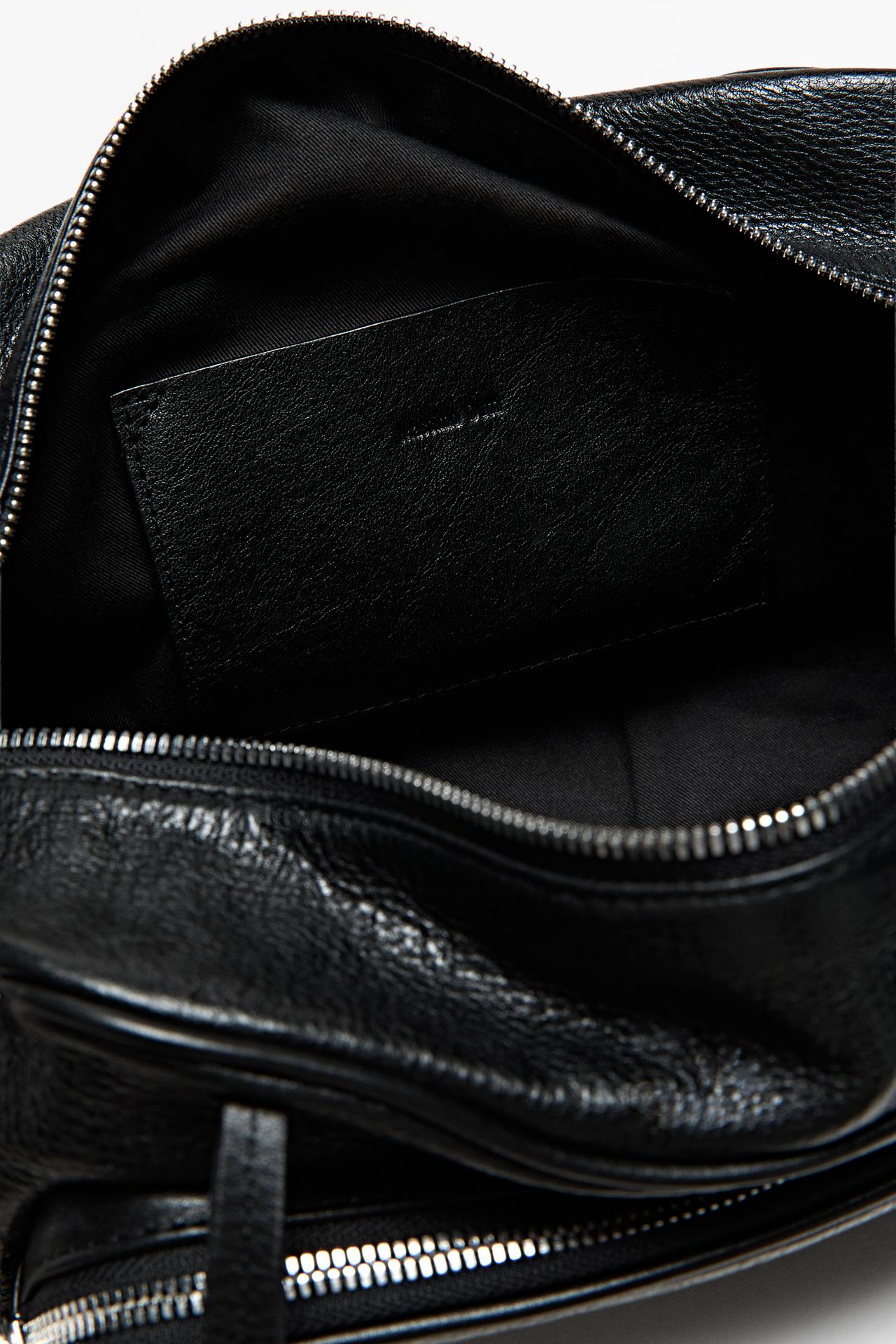 Medium Nappa leather bowling bag — BLACK