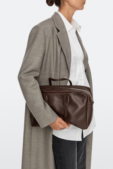 Medium duffle bag in nappa leather — BROWN 5