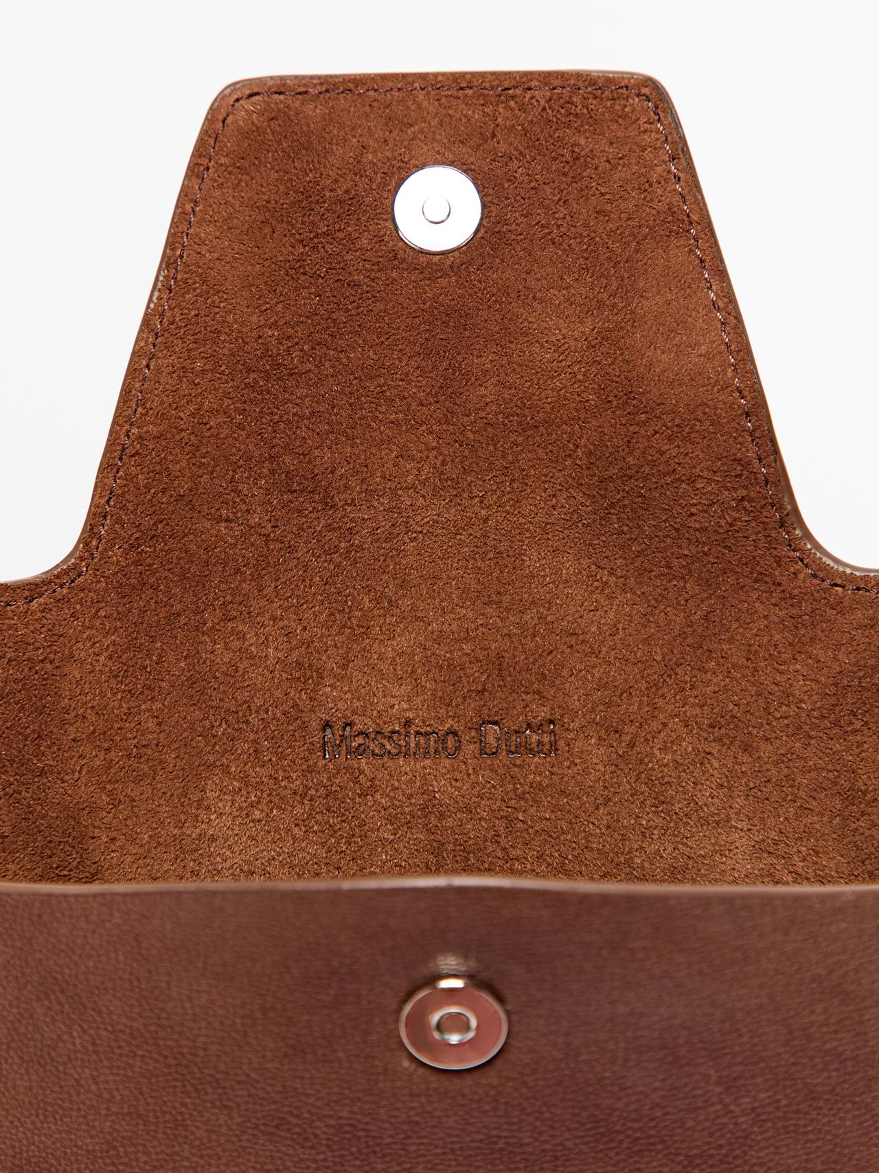 Nappa leather sunglasses case — BROWN