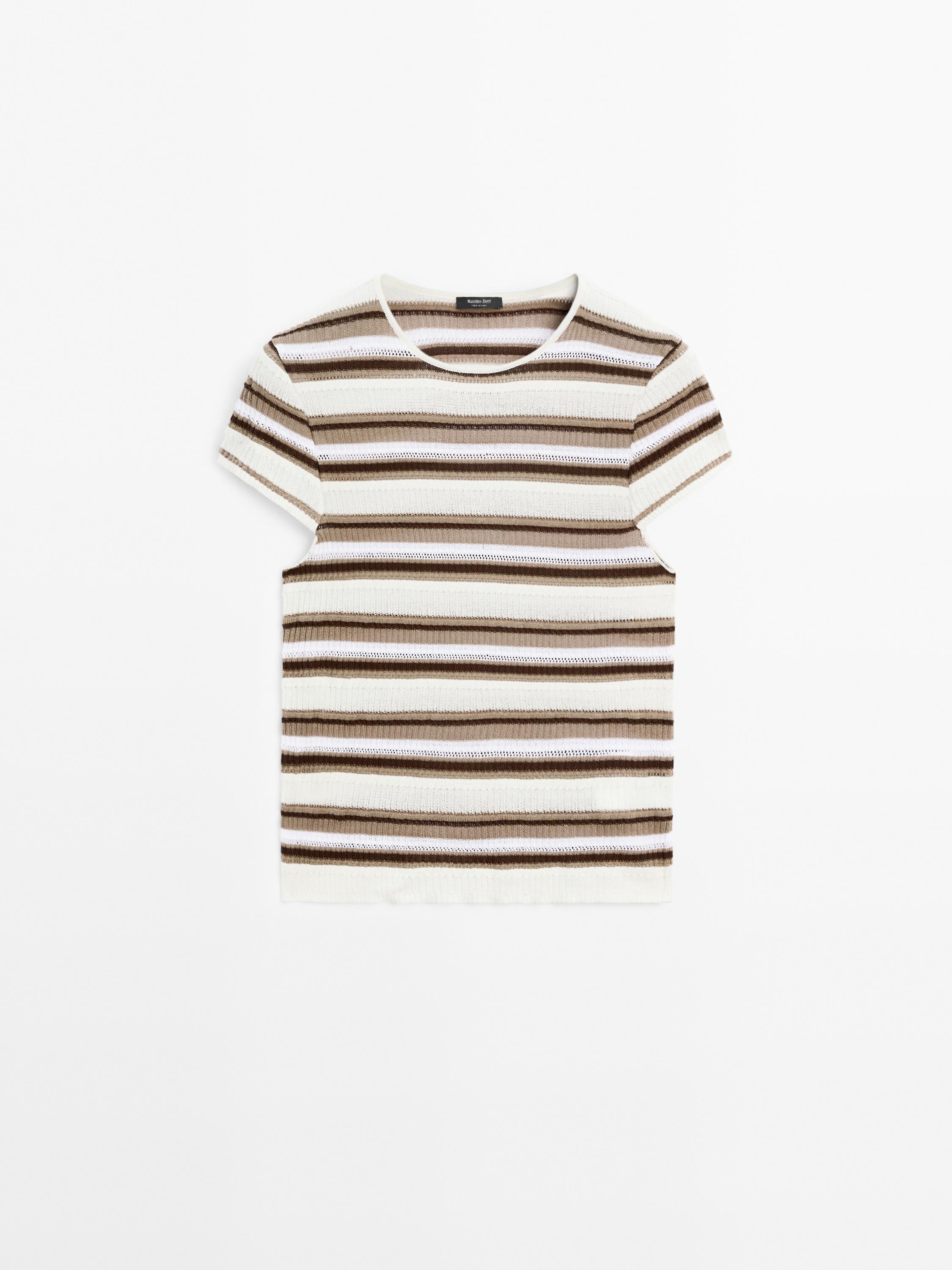 Striped cutwork T-shirt