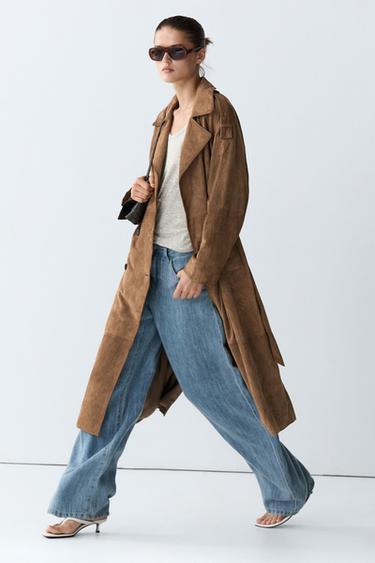 Long suede trench coat — Washed 8