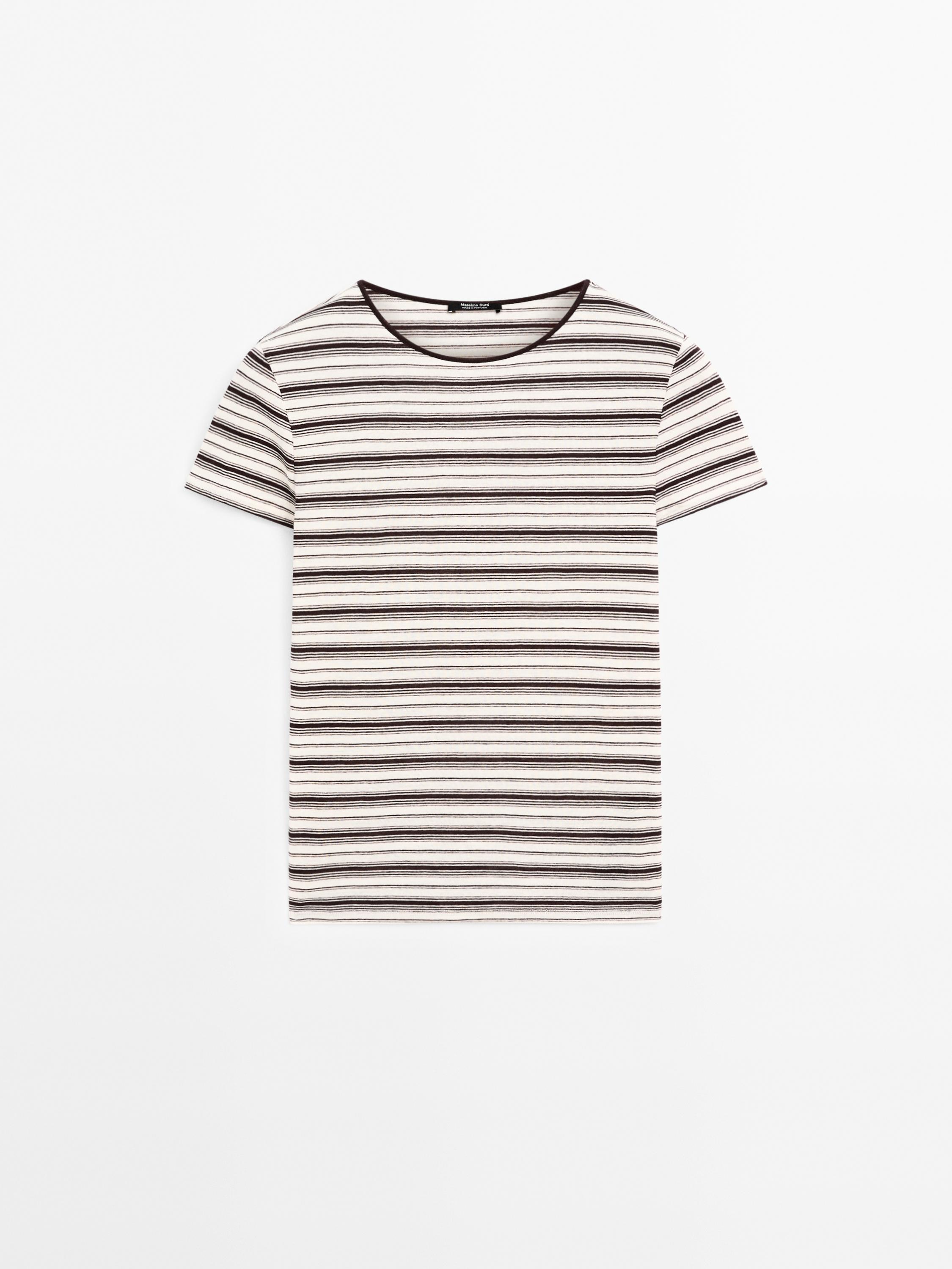100% cotton striped retro T-shirt