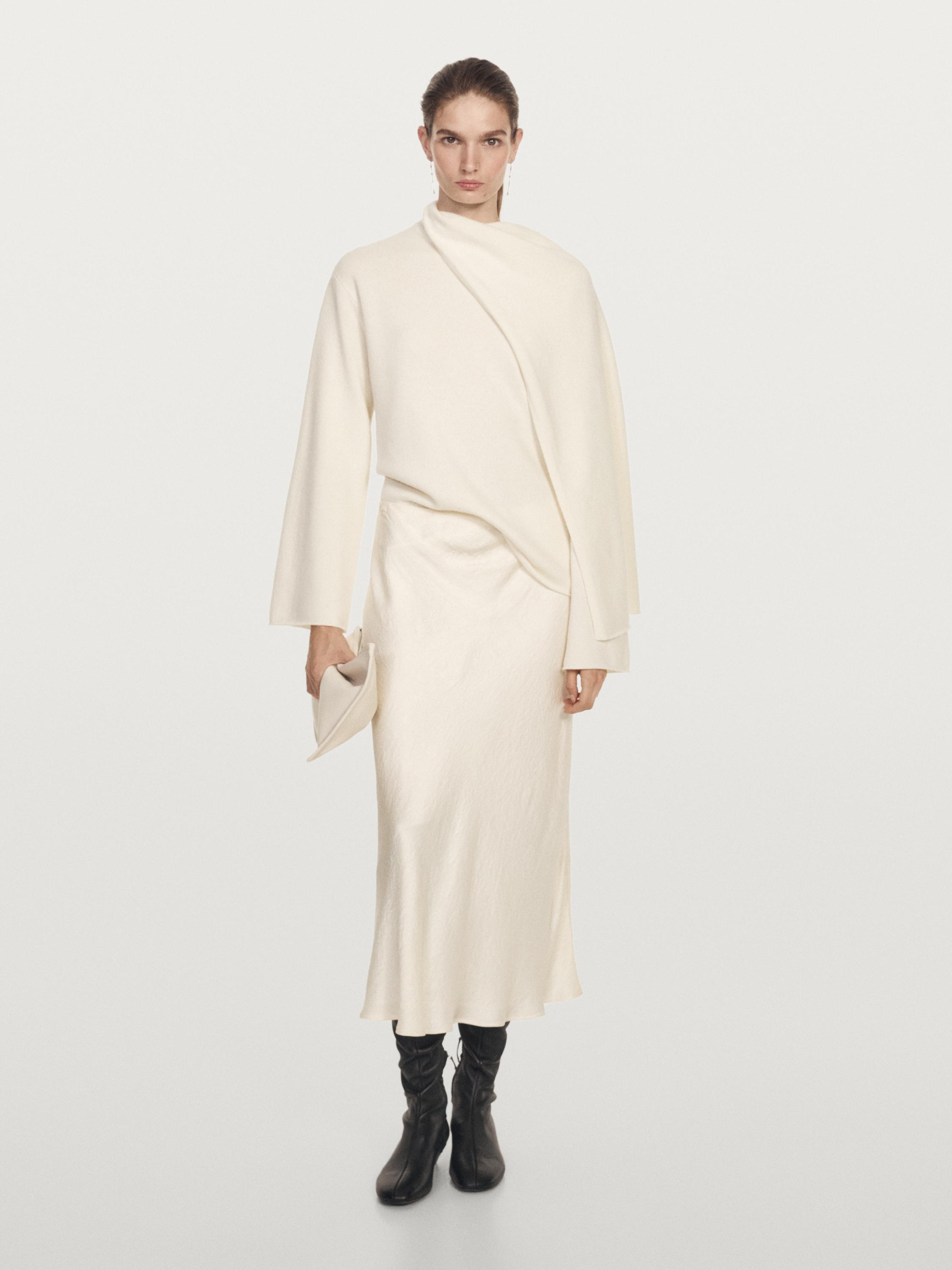 100% wollen tricot trui met sjaal