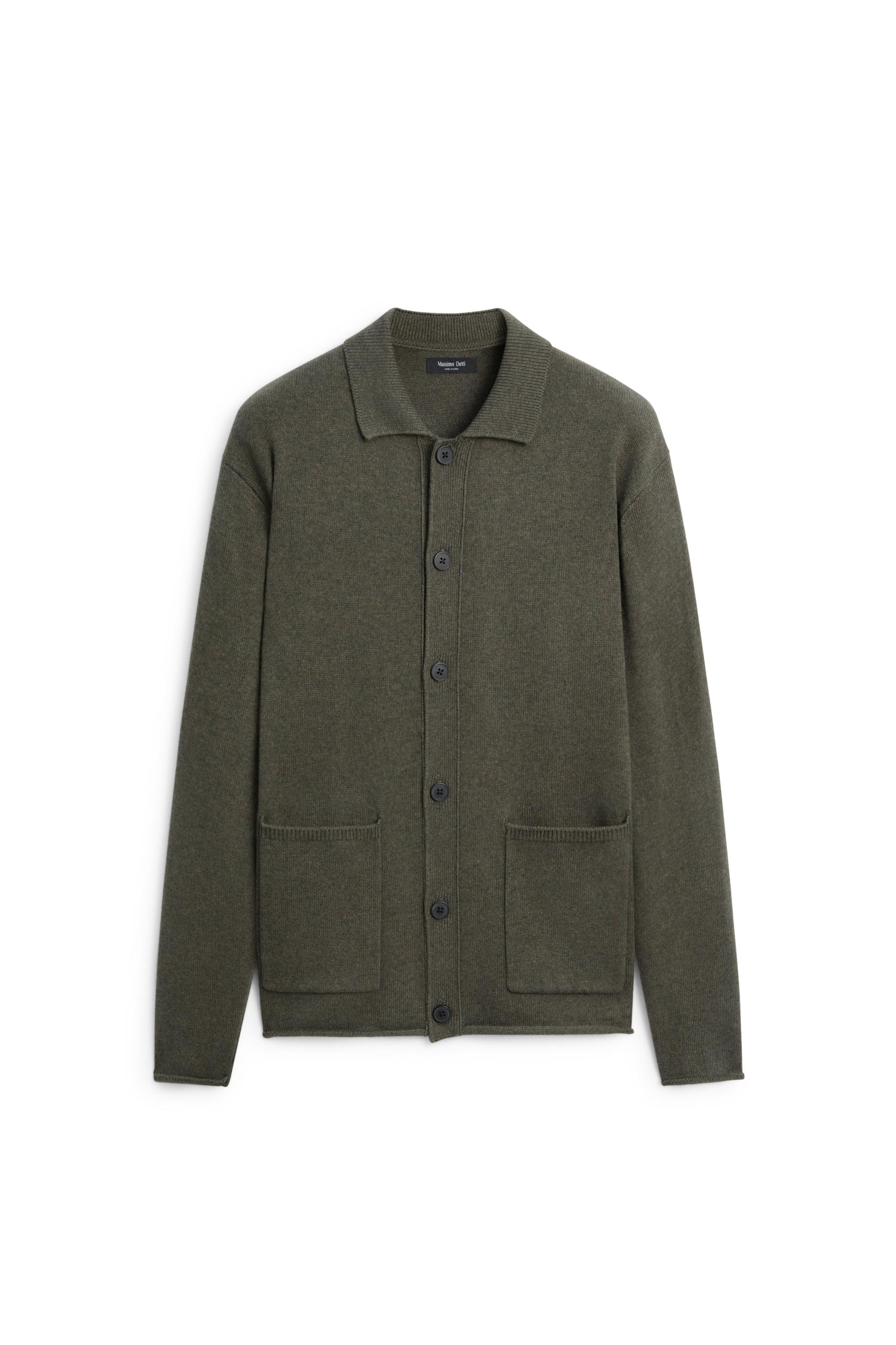 Massimo Dutti Yünlü polo yaka triko hırka görsel 2