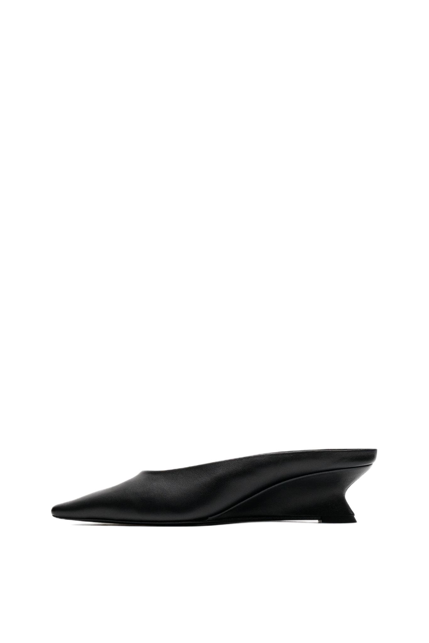 Wedge heel mule — BLACK