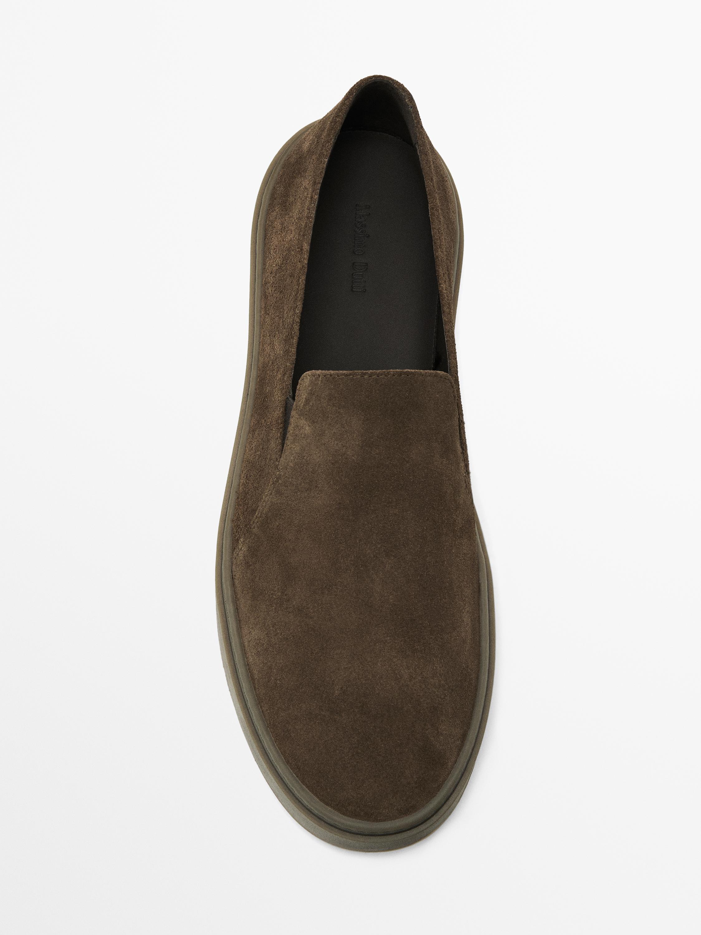 Split leather loafers