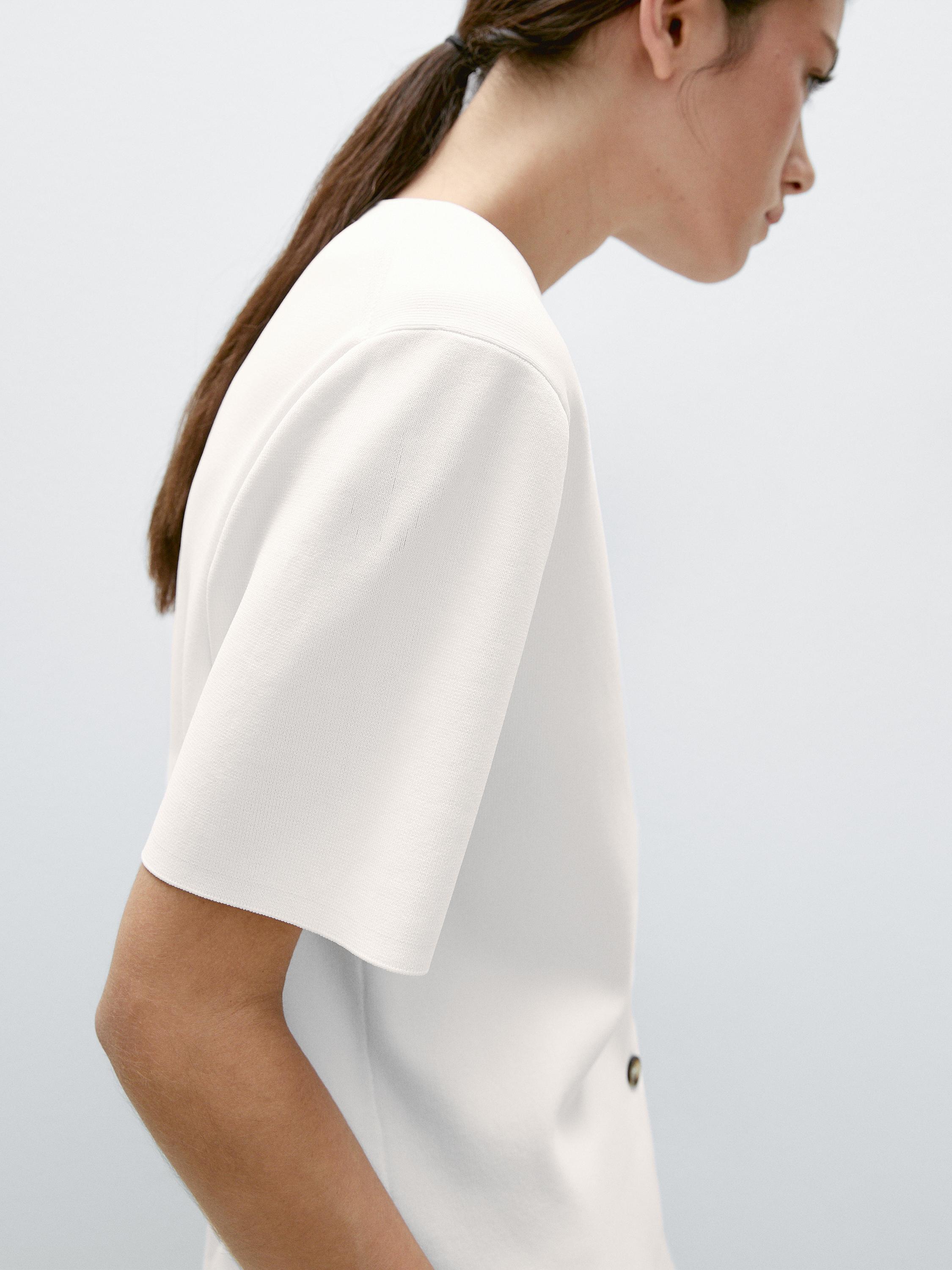 Flowing knit short sleeve cardigan