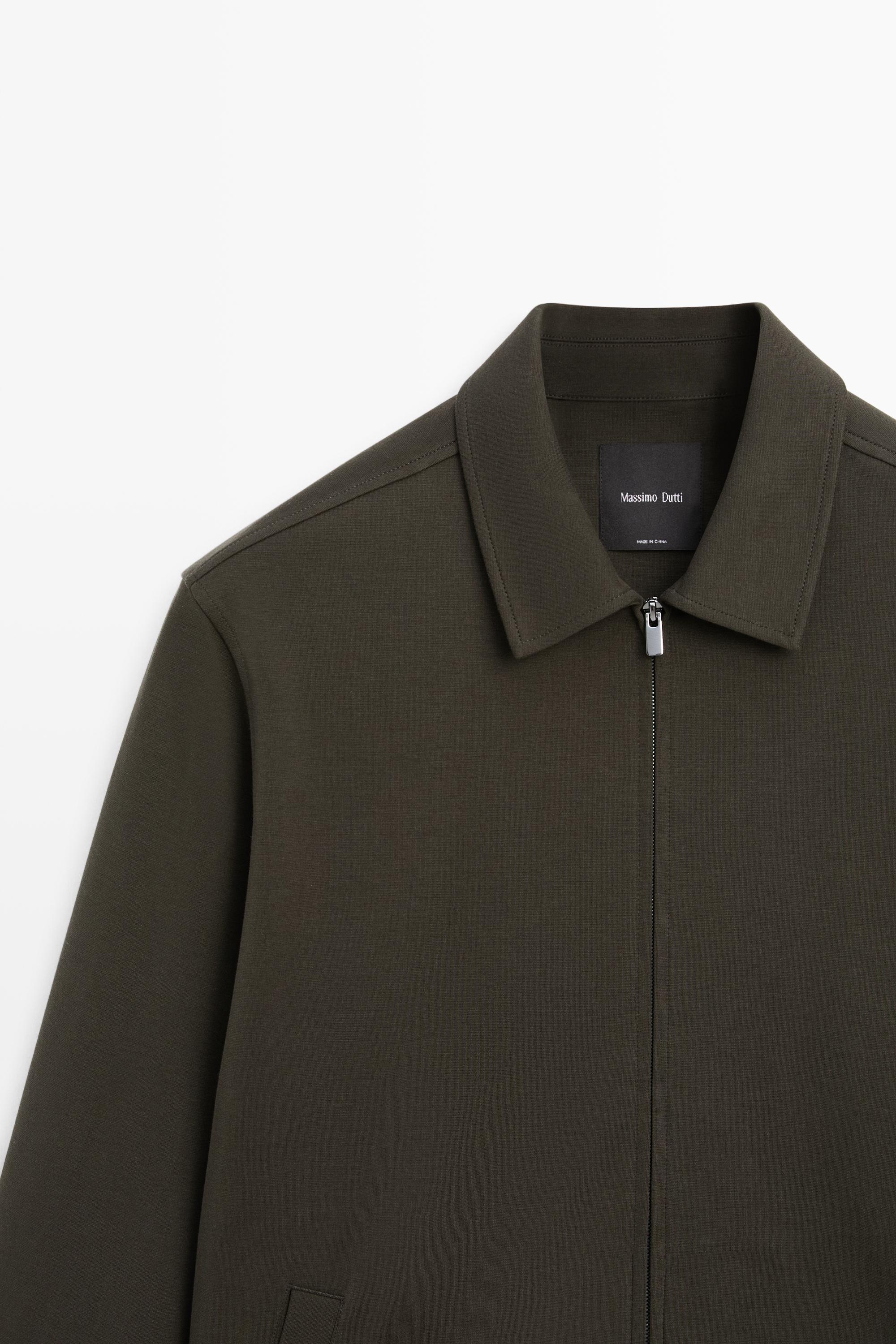 Cotton blend short jacket — DARK KHAKI