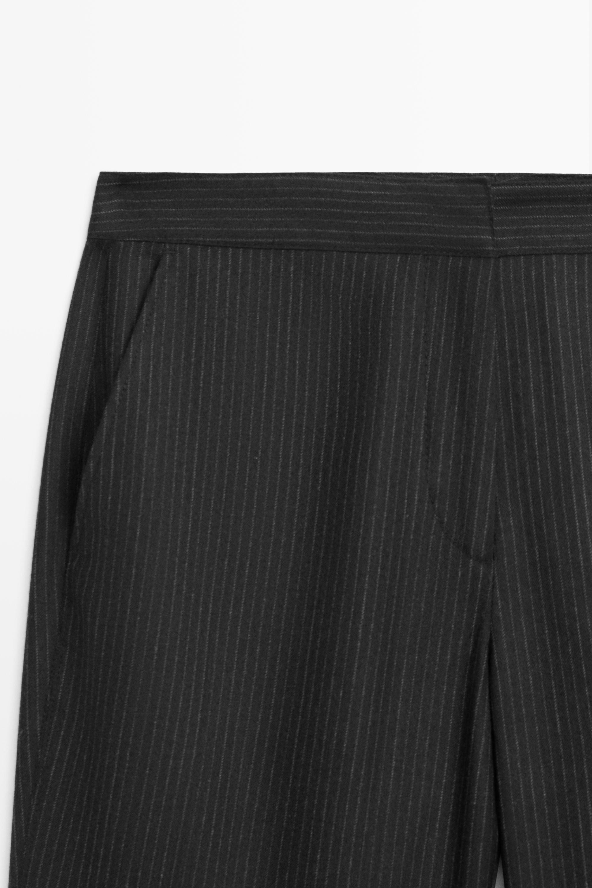 Flare fit pinstripe trousers — CHARCOAL