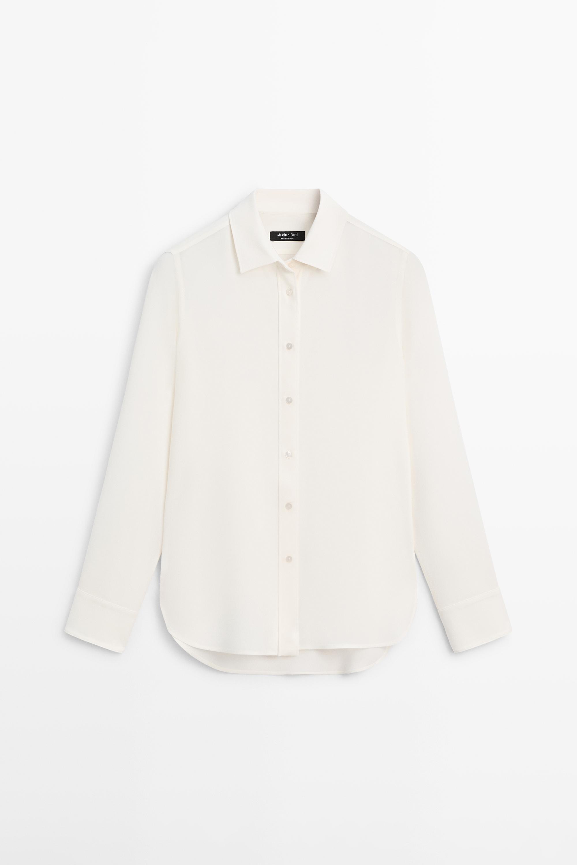 Flowing shirt with shirt collar — Off white