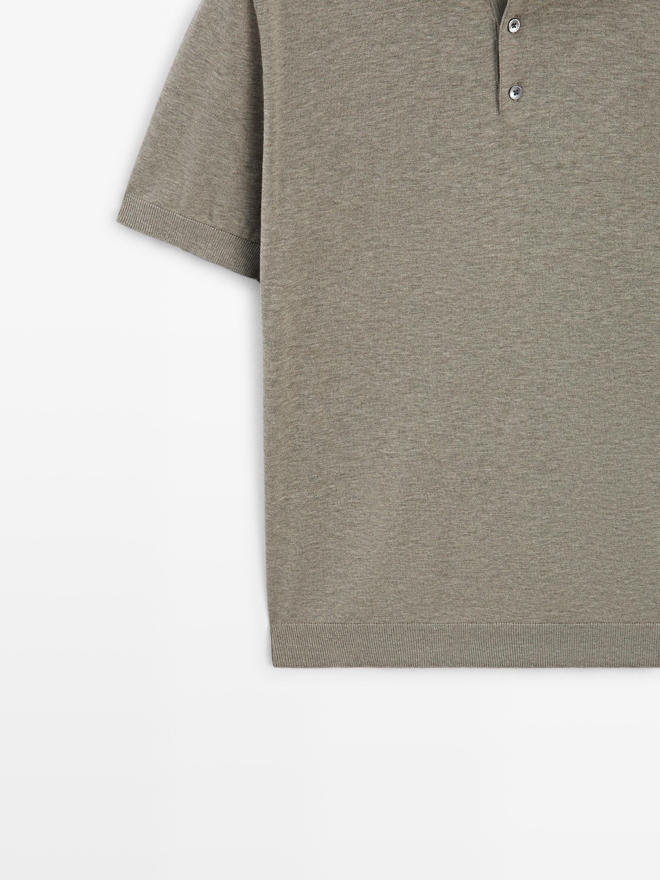 100% cotton knit polo shirt — Washed