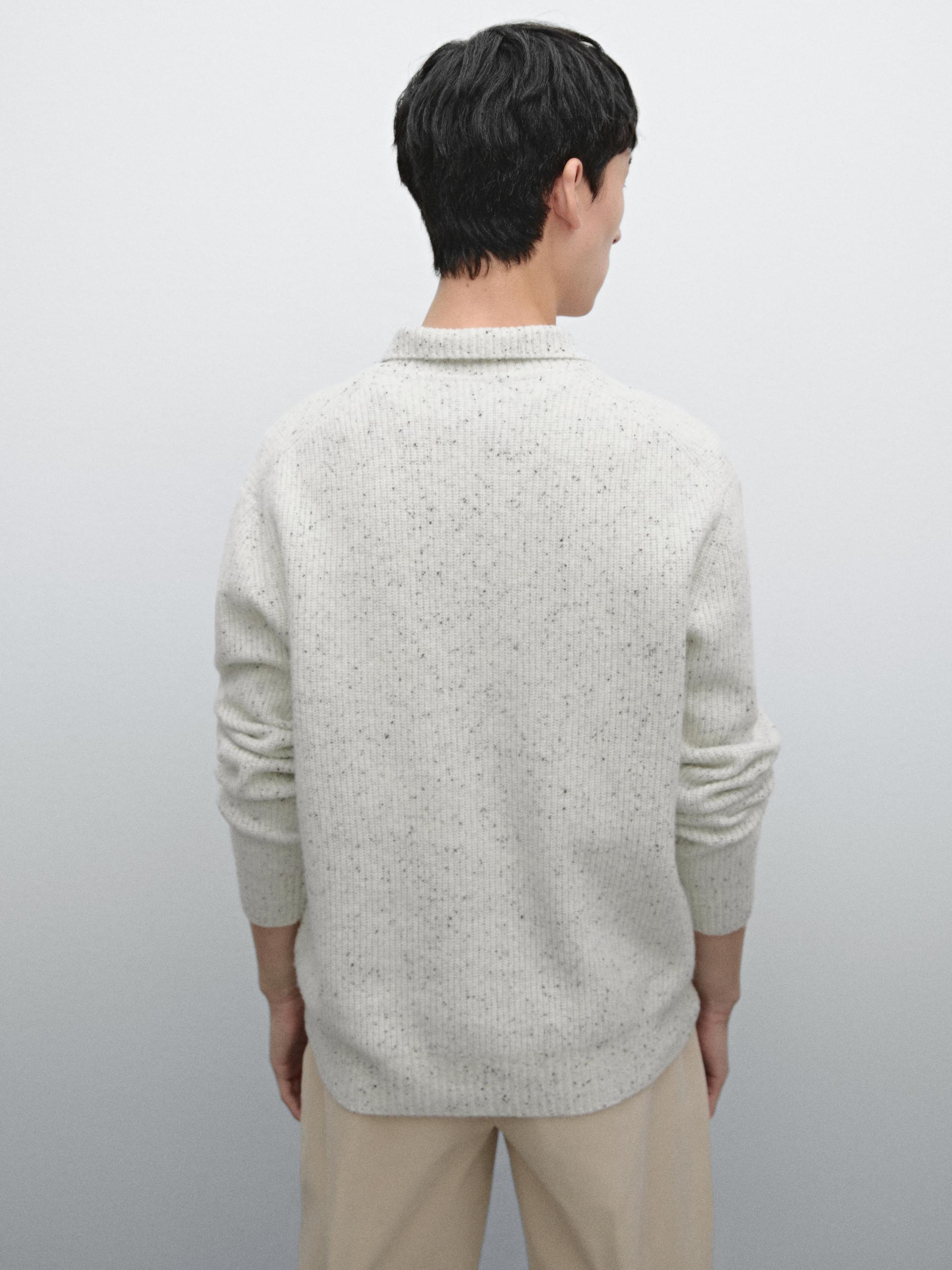Maglia Con Collo A Polo 100% Lana - Grigio - Xl - Massimo Dutti - Maschile