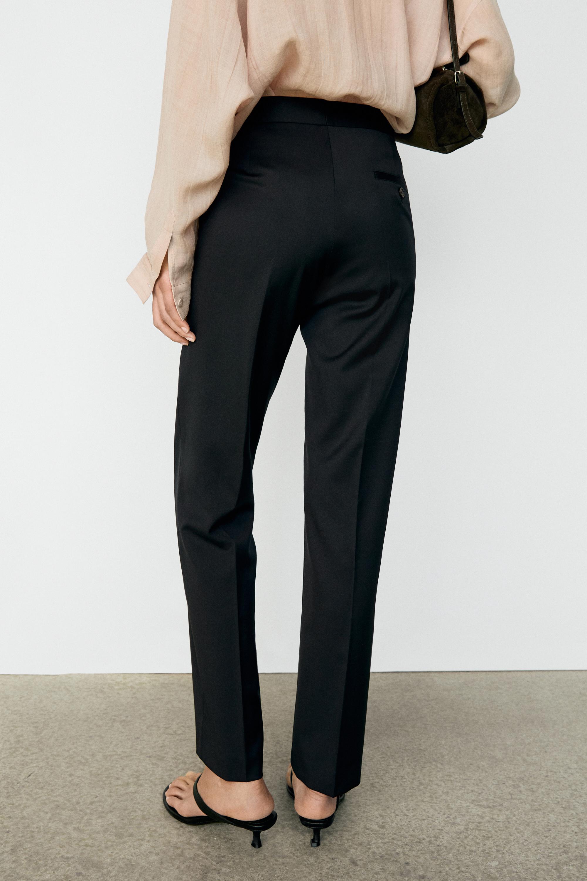 100% cool wool straight fit trousers — NAVY BLUE