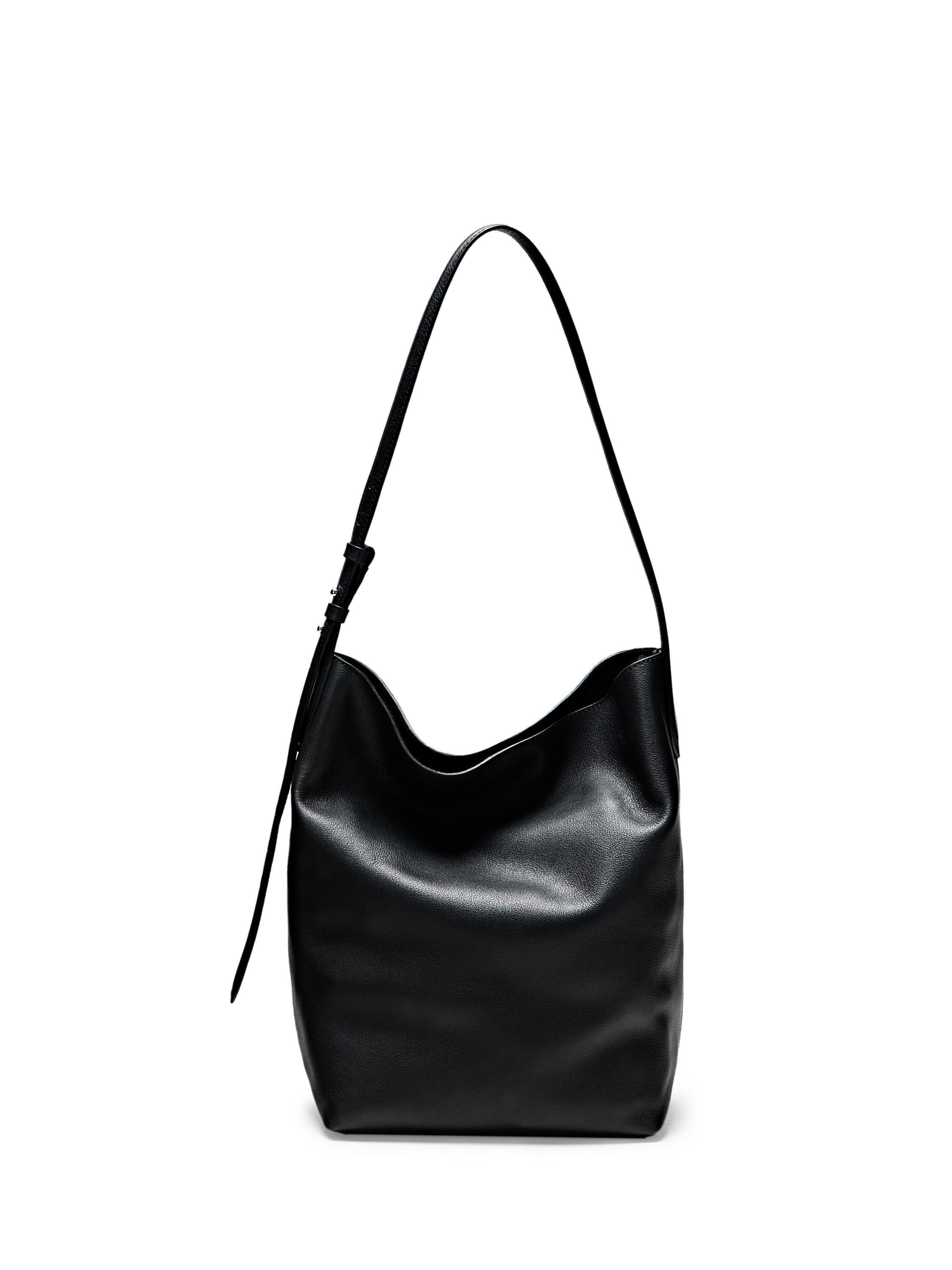 Nappa leather bucket bag — BLACK