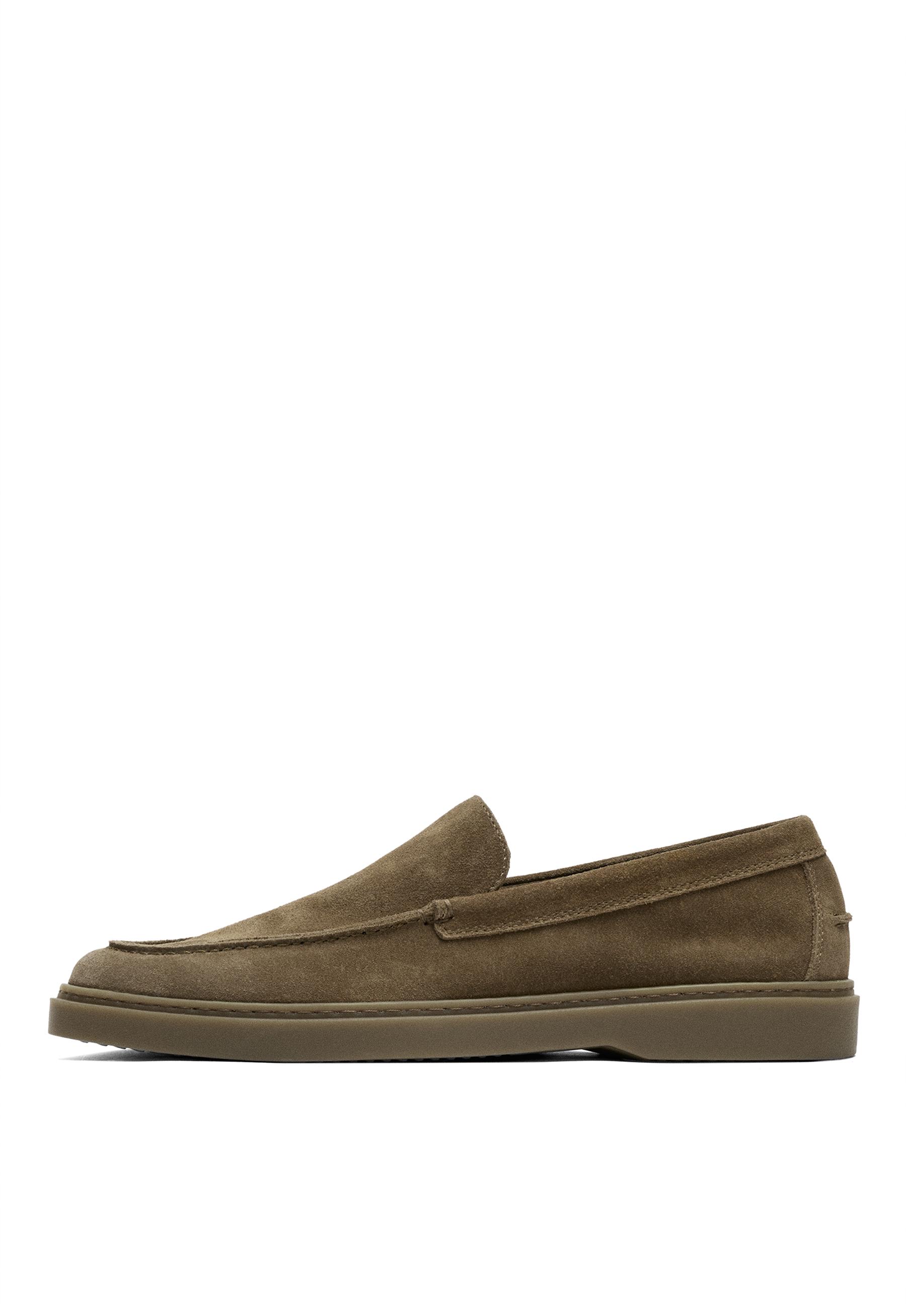 Split suede leather loafer — OCHRE