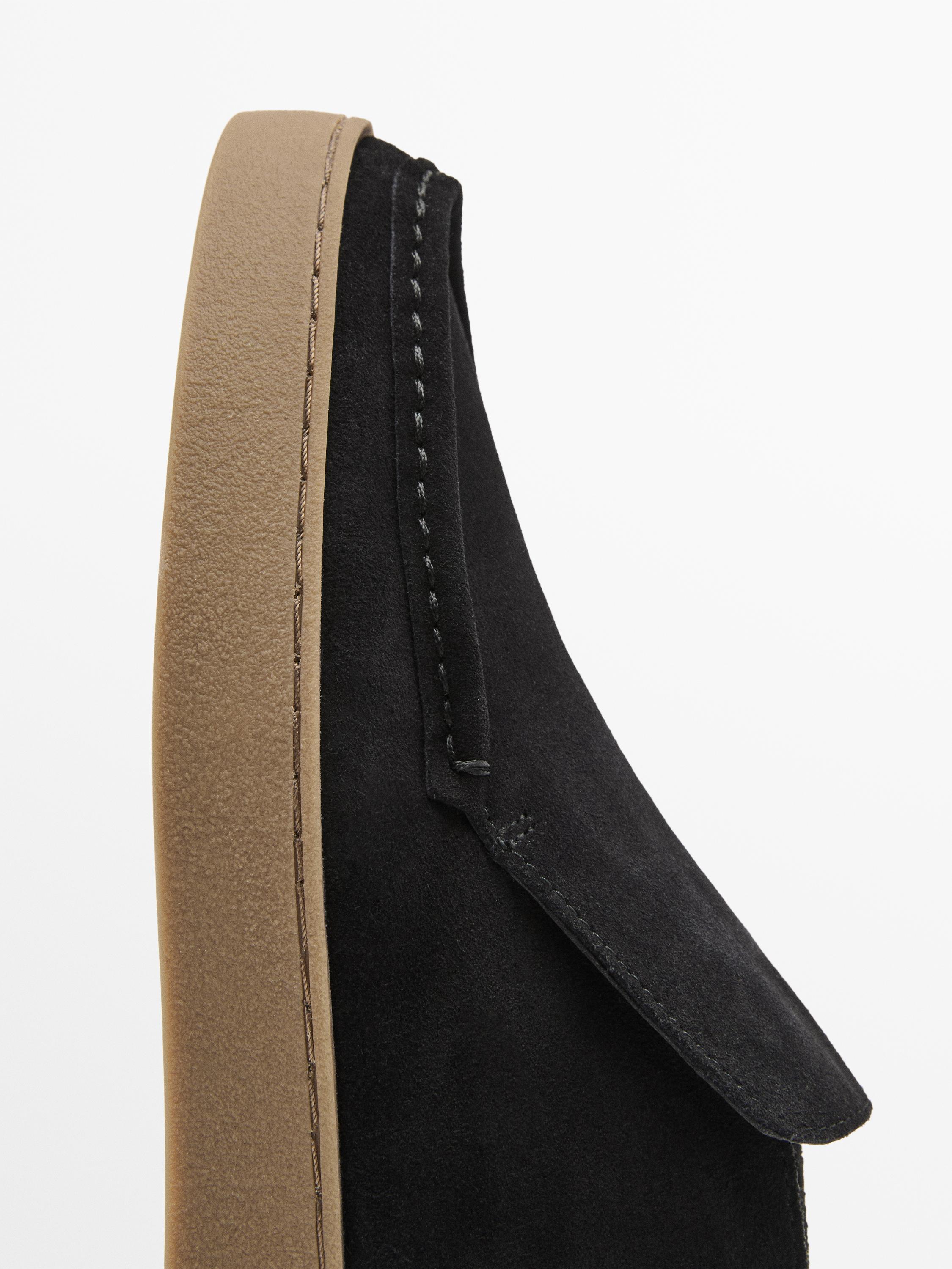 Split leather boot-style shoes