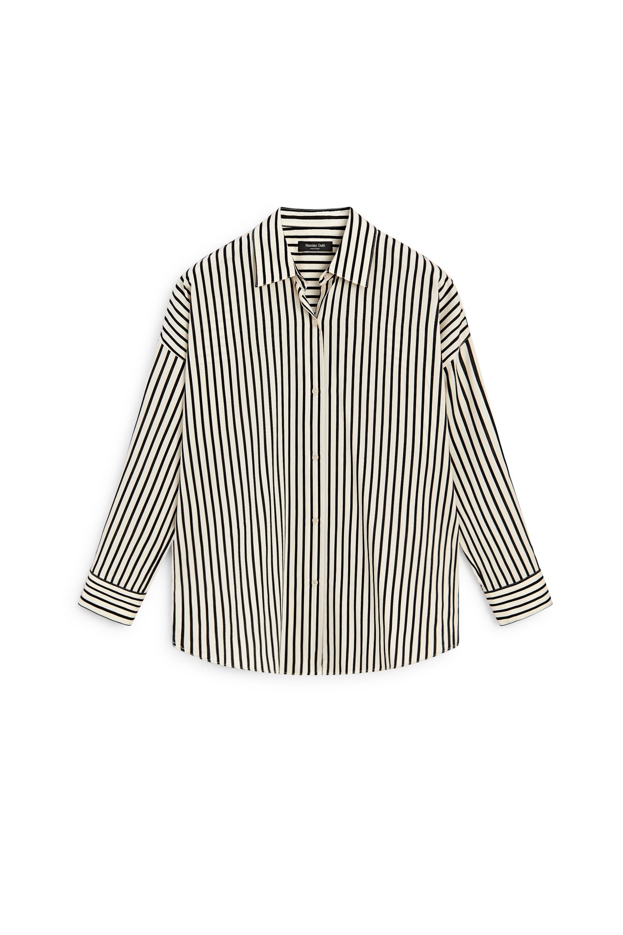 Flowing striped shirt — WHITE