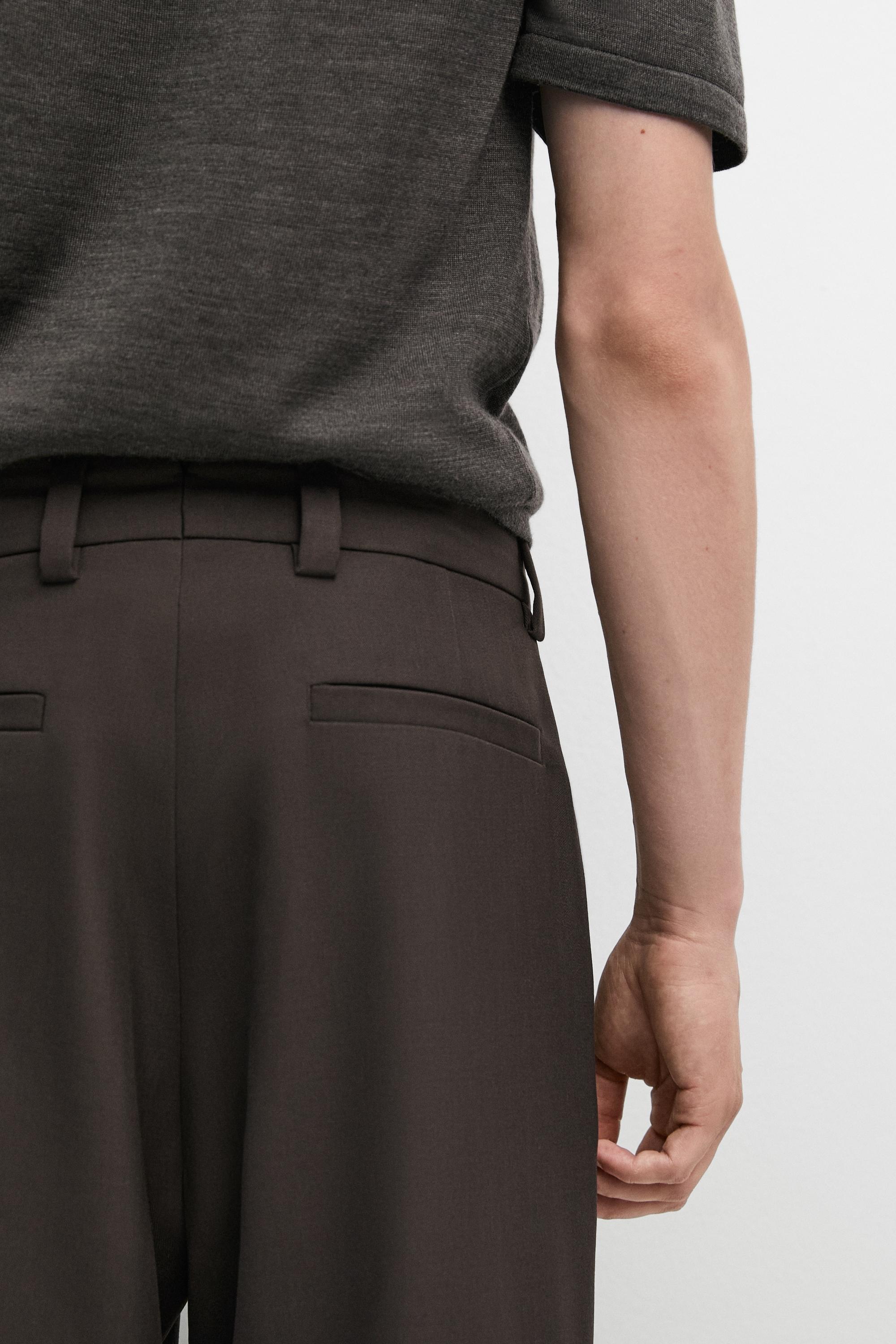100% cool wool total look pants — BROWN