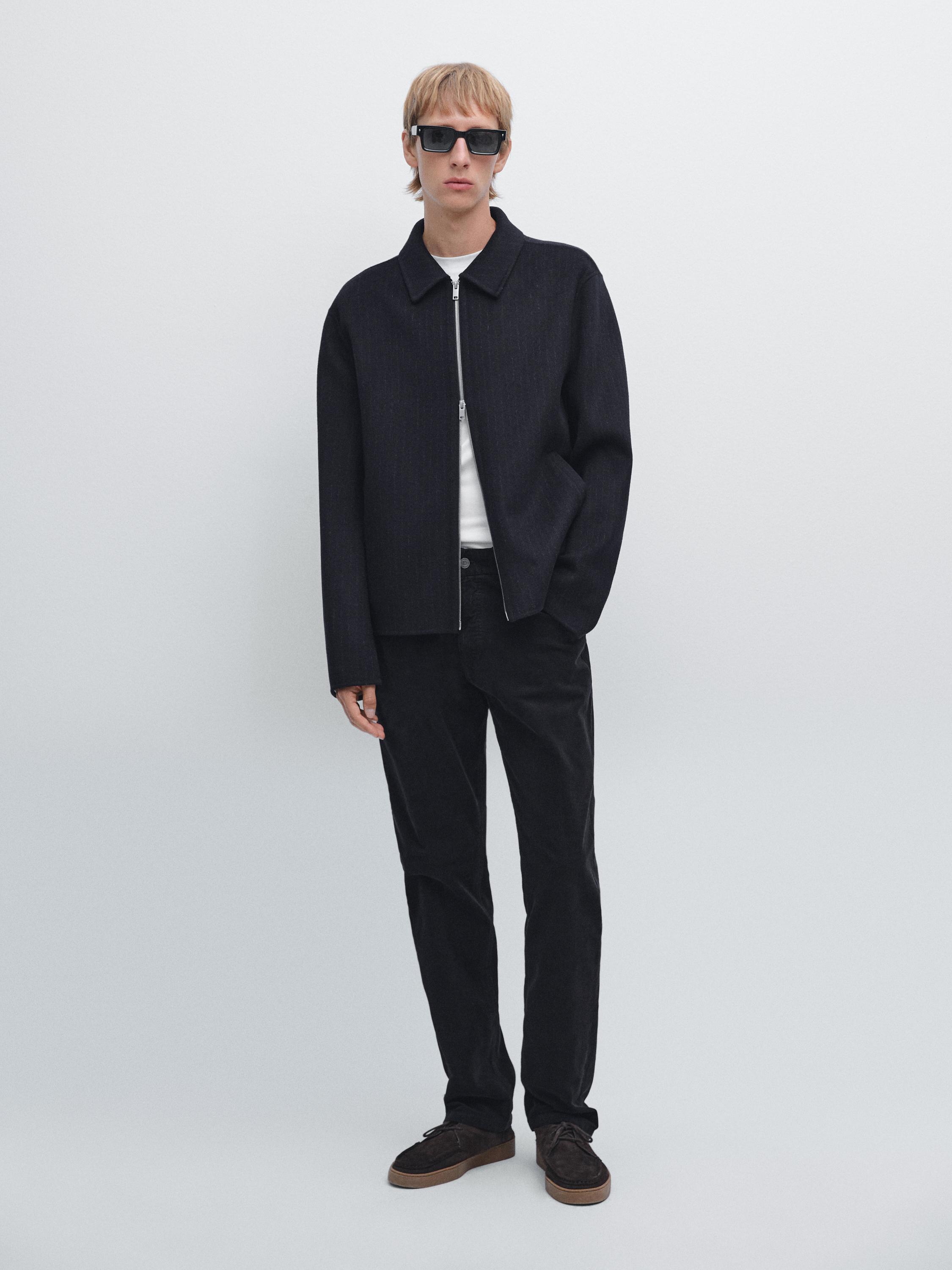 Slim fit corduroy denim trousers