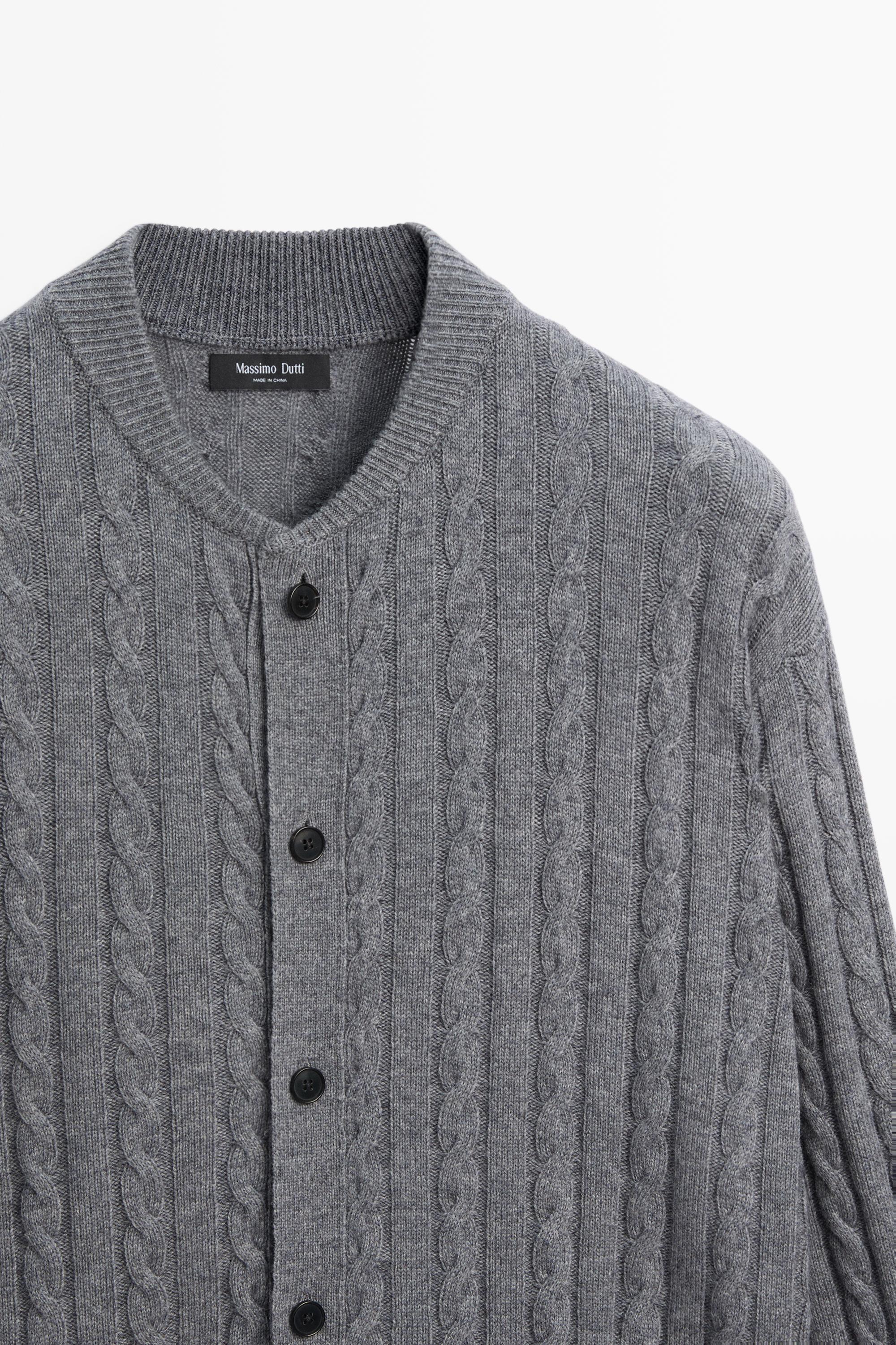 Cardigan bomber en maille torsadée