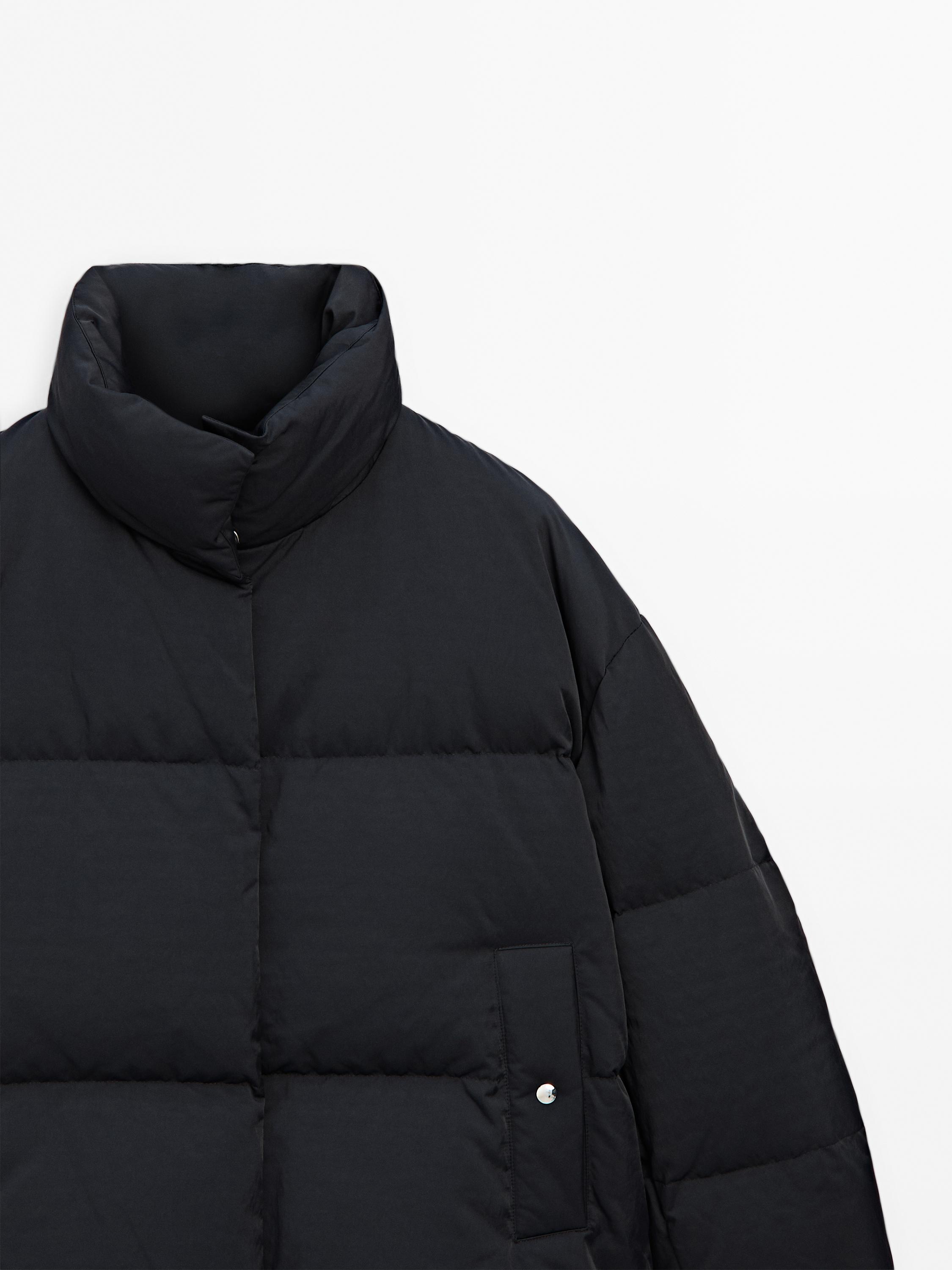 Satin down puffer jacket