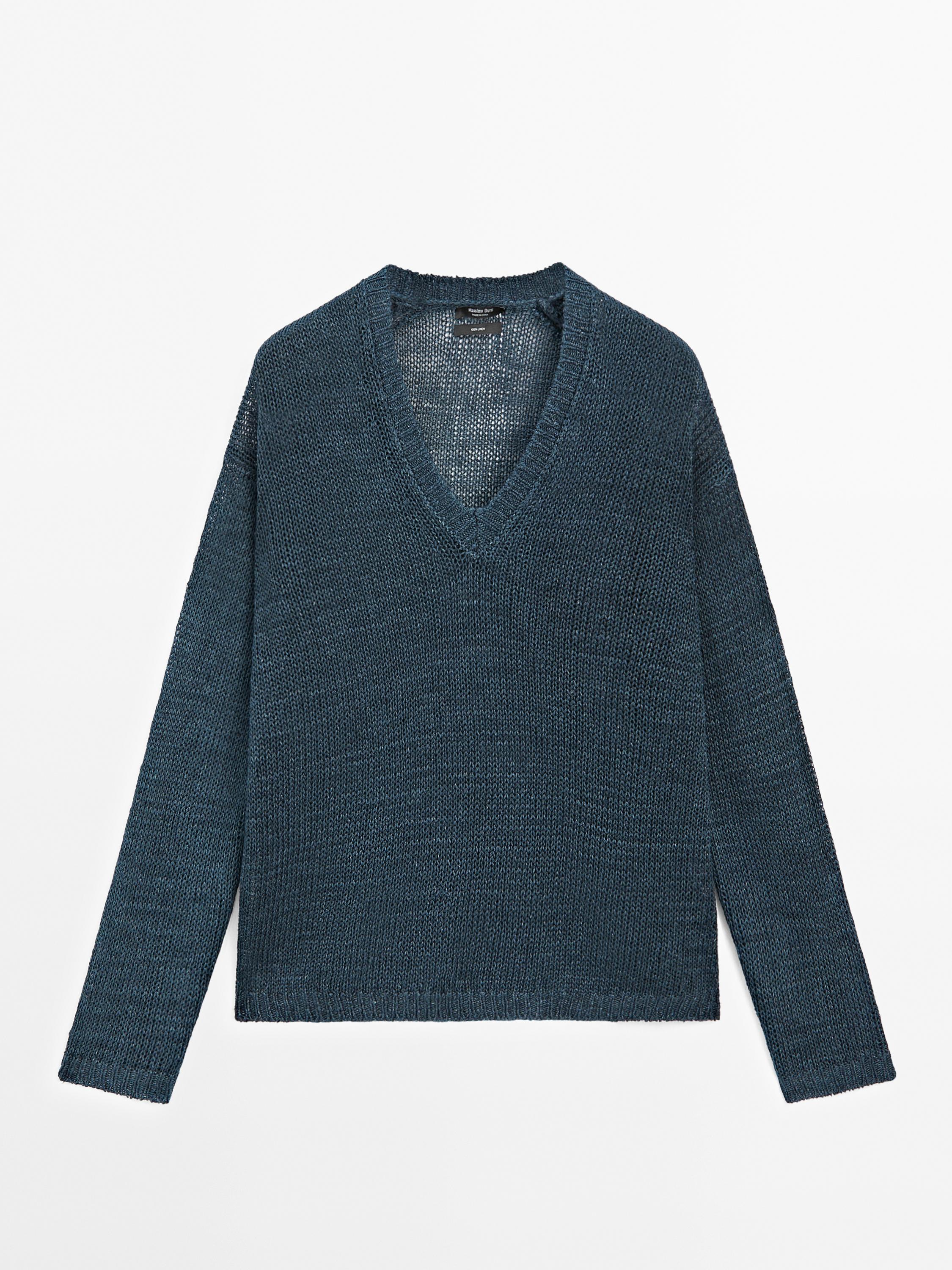 Pull en maille ajourée 100 % lin