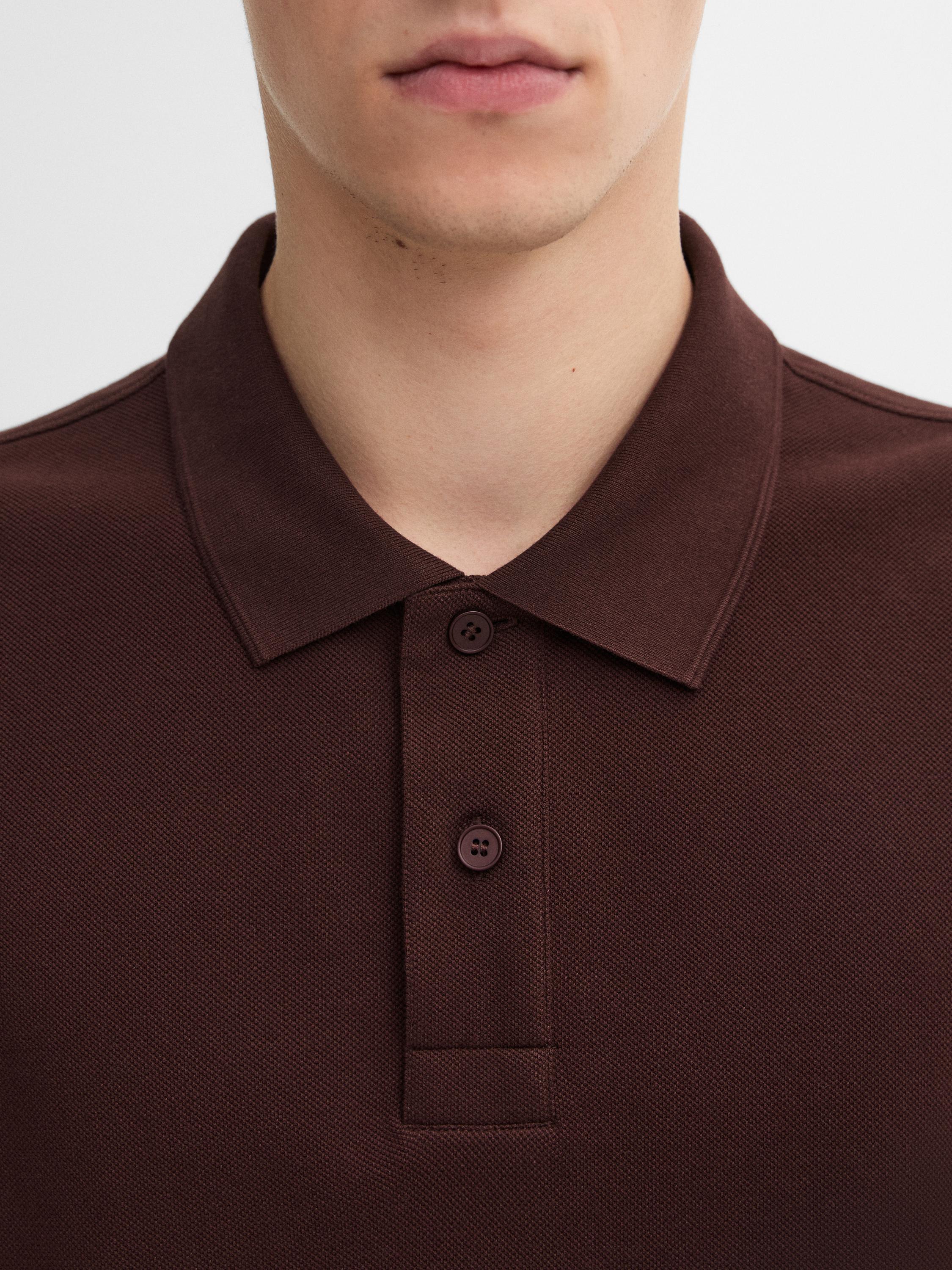 Cotton blend polo sweater