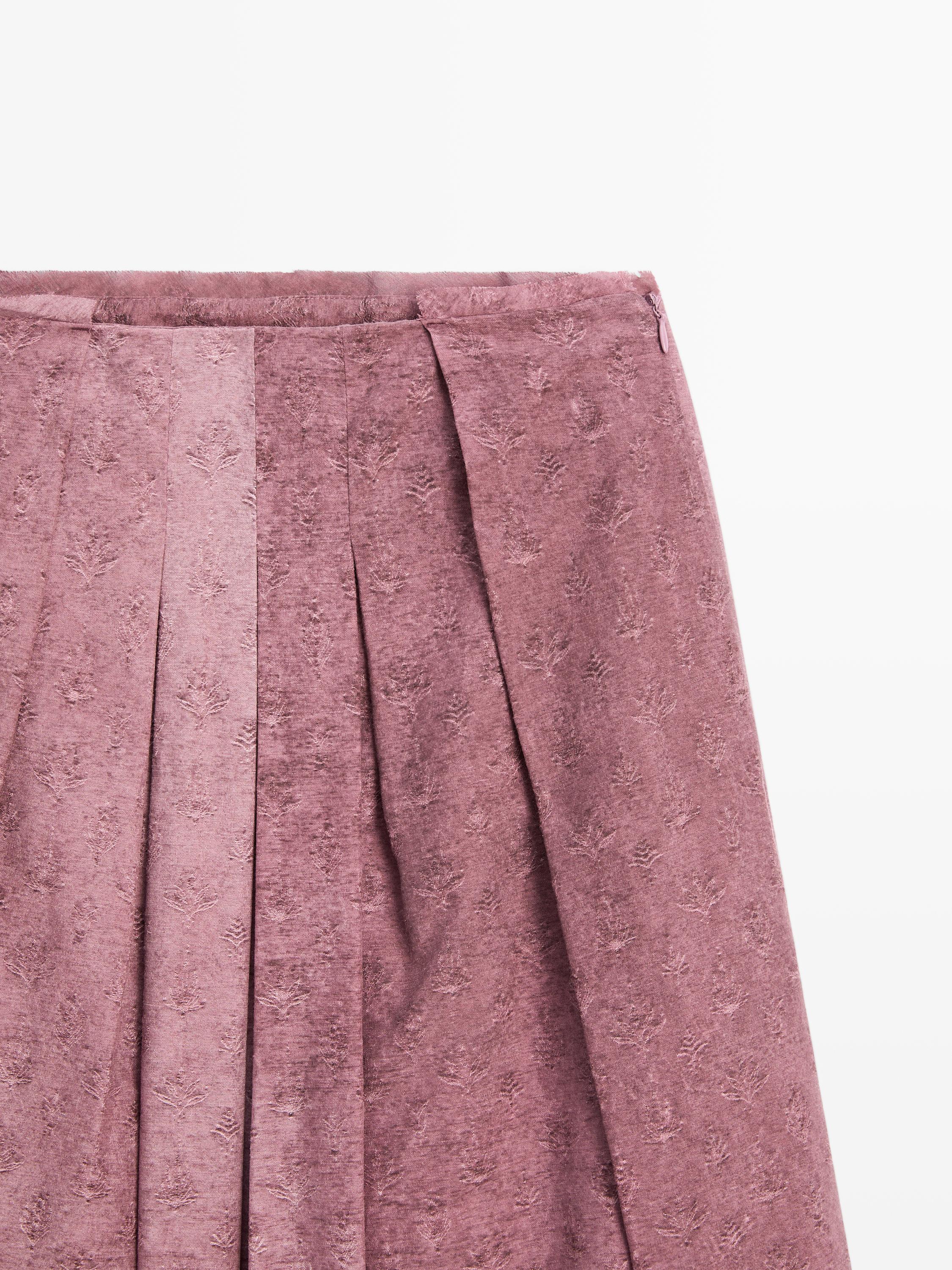 Pantalon jacquard large et fluide