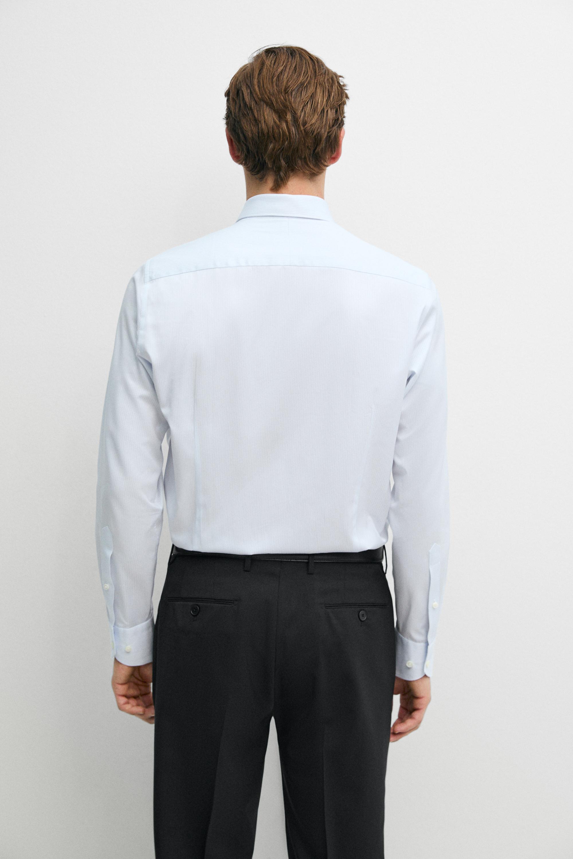 Slim fit 100% cotton shirt — SKY BLUE