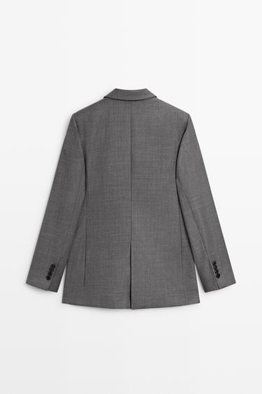 100% wool suit blazer with pockets — DARK GREY 6