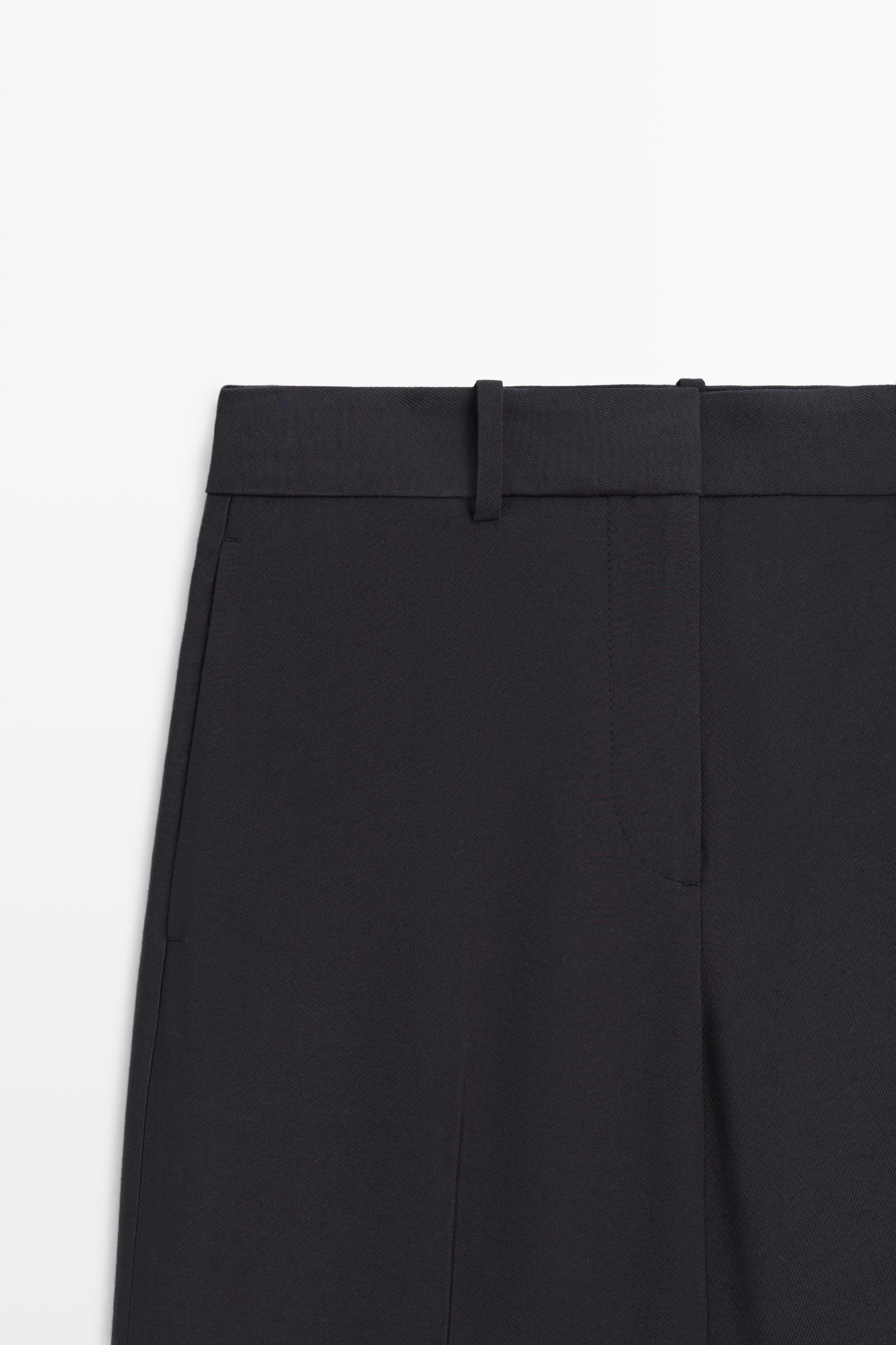 Flowing straight-leg pants — NAVY BLUE