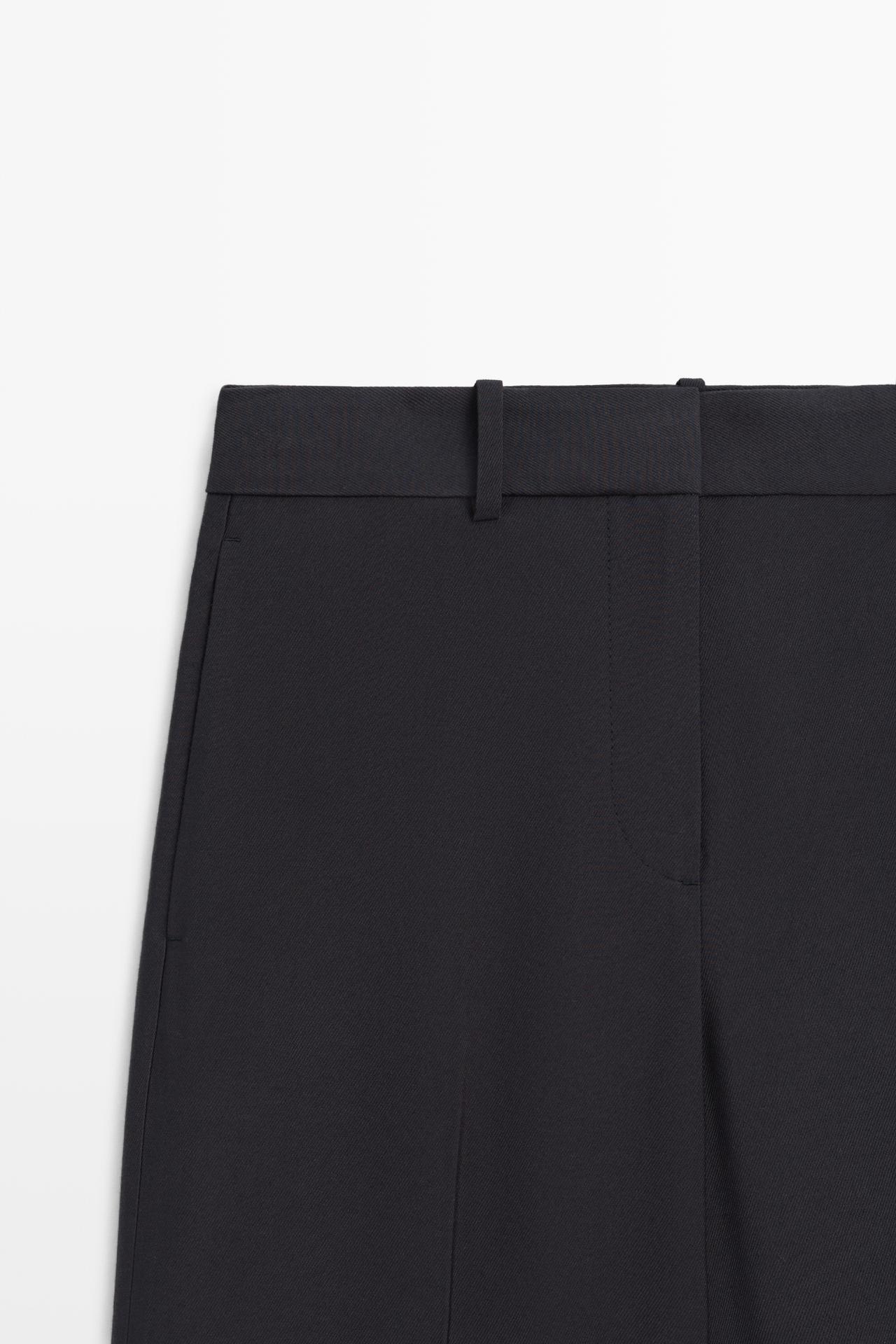 Flowing straight-leg pants — NAVY BLUE