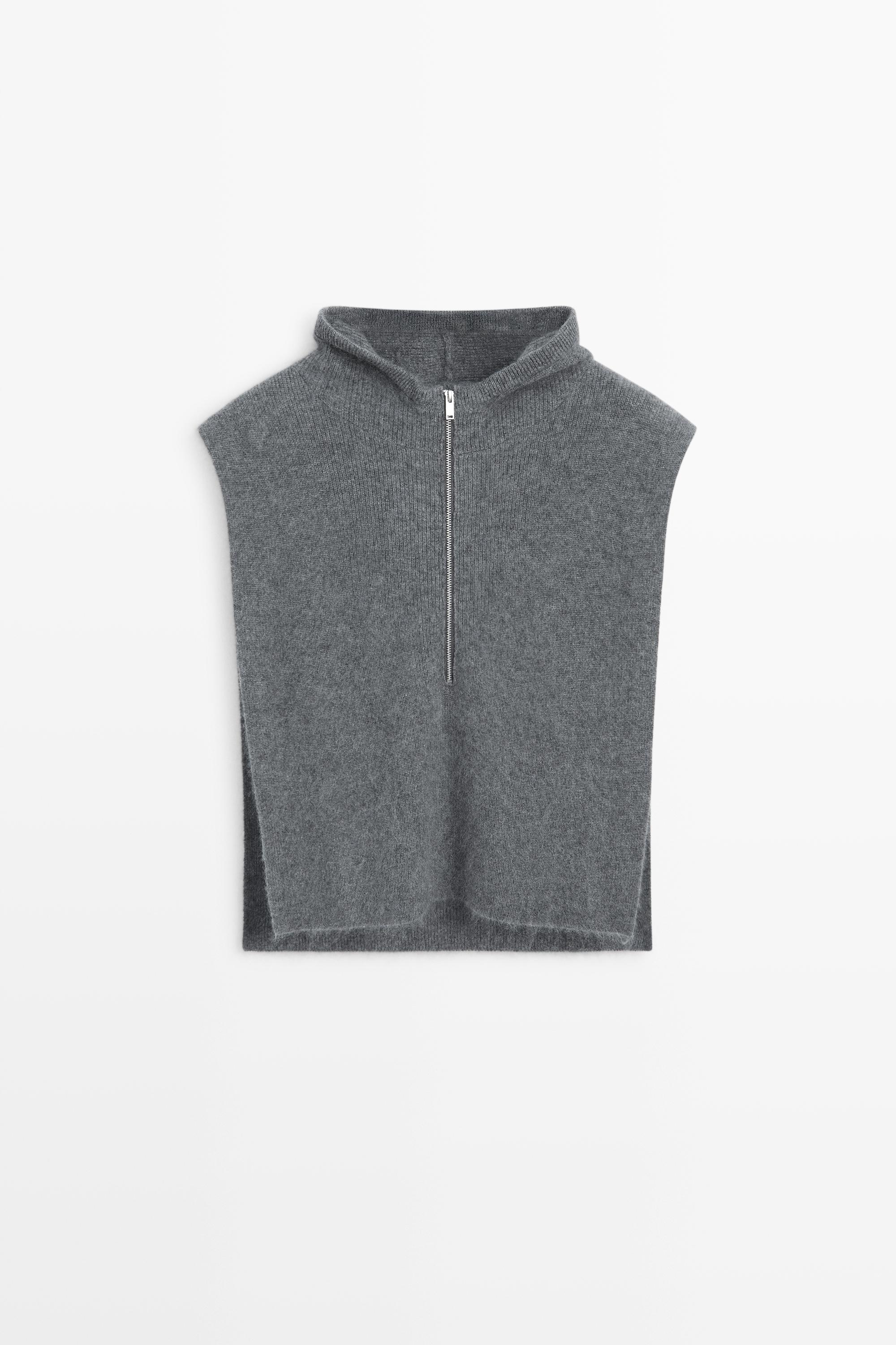 Chaleco punto capucha 100% cashmere